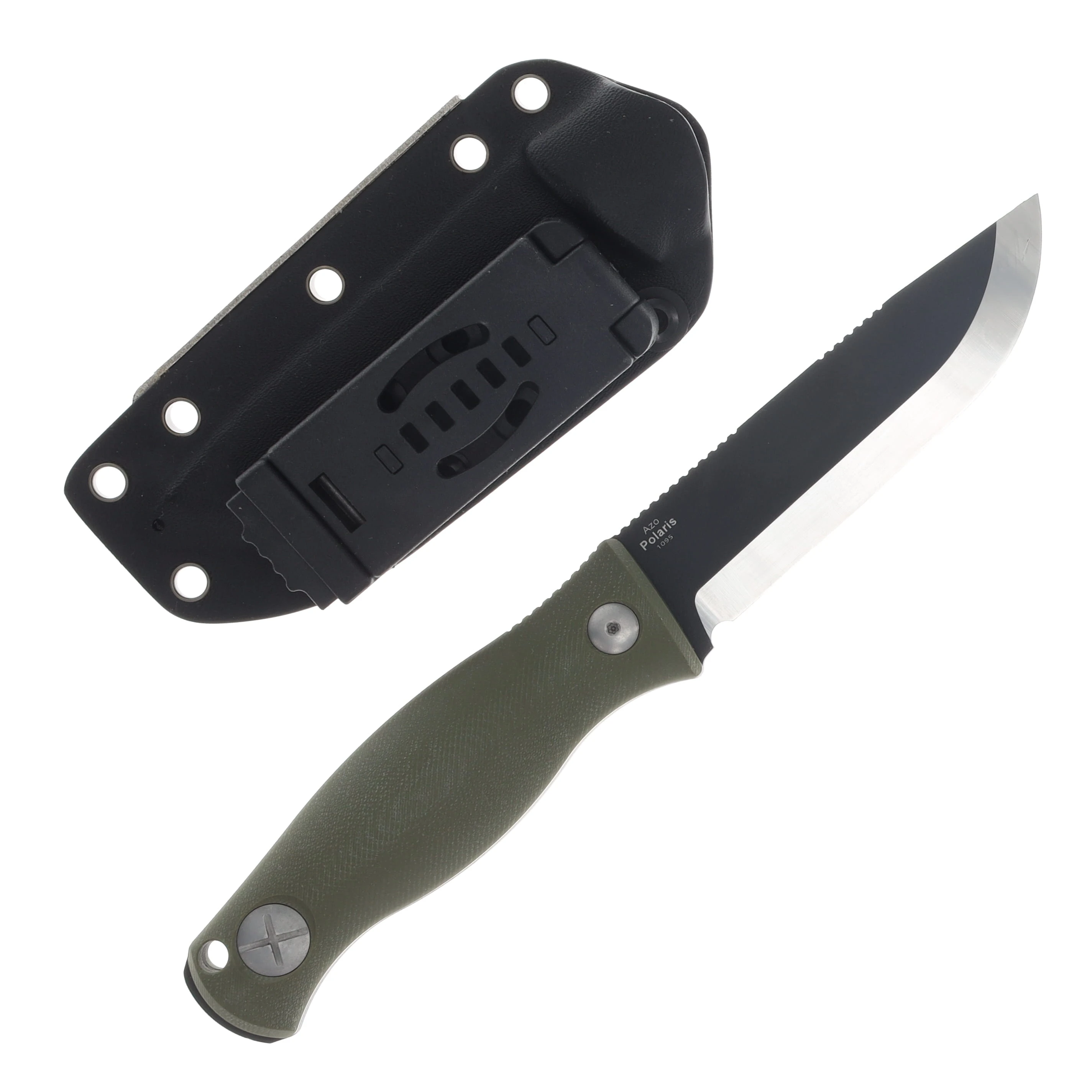 Kizer Polaris Fixed Blade Knife OD Green 4.23in Plain Black Drop Point 1100A2 View 2