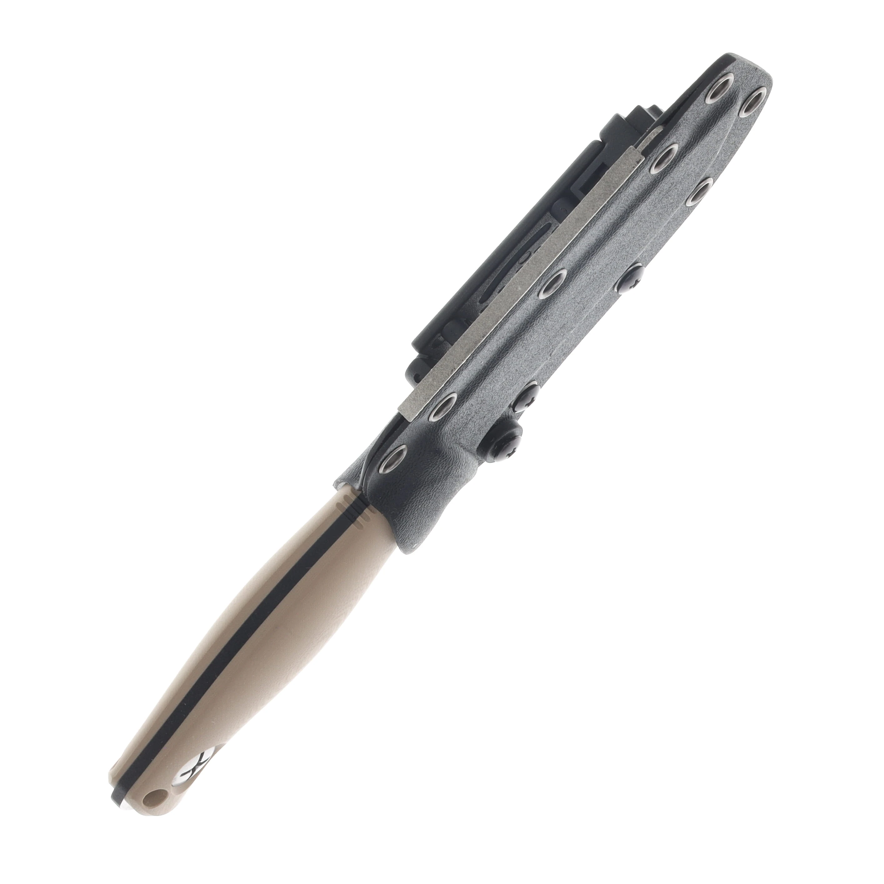 Kizer Polaris Fixed Blade Knife Tan 4.23 Inch Plain Black Drop Point 1100A4 View 6