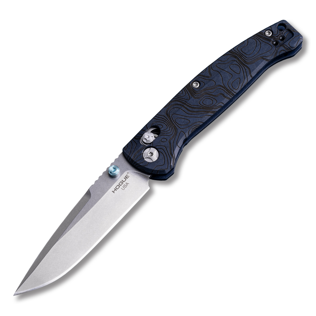 Hogue Mysto Water Folding Knife Magnacut/Blue Canyon Richlite HG24456 View 1