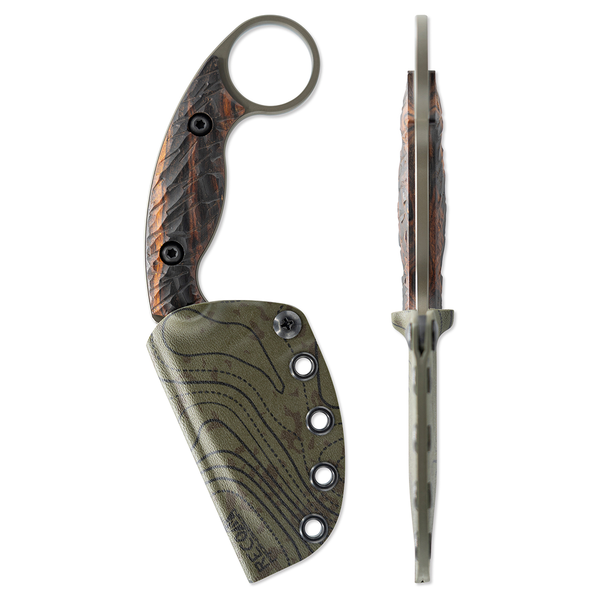 TOOR Knives 65 Collection Karsumba S Ironwood 2.5in Plain OD Green Drop Point KARSUMBAS View 3