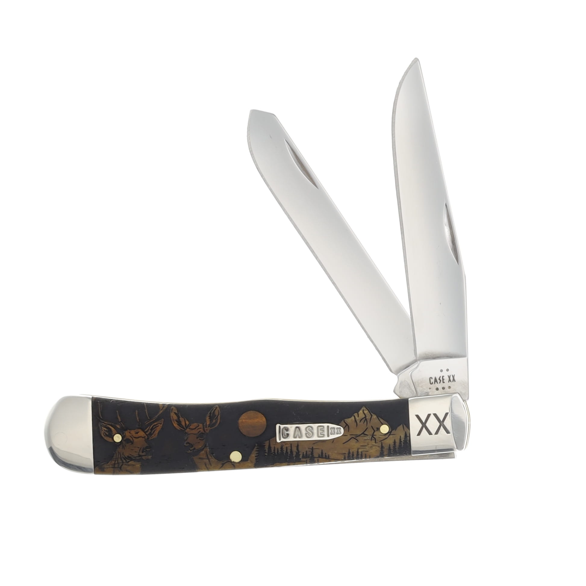 Case XX The Rut Trapper Folding Knife Smooth Antique Bone Bullet Shield CA10743RUT View 1