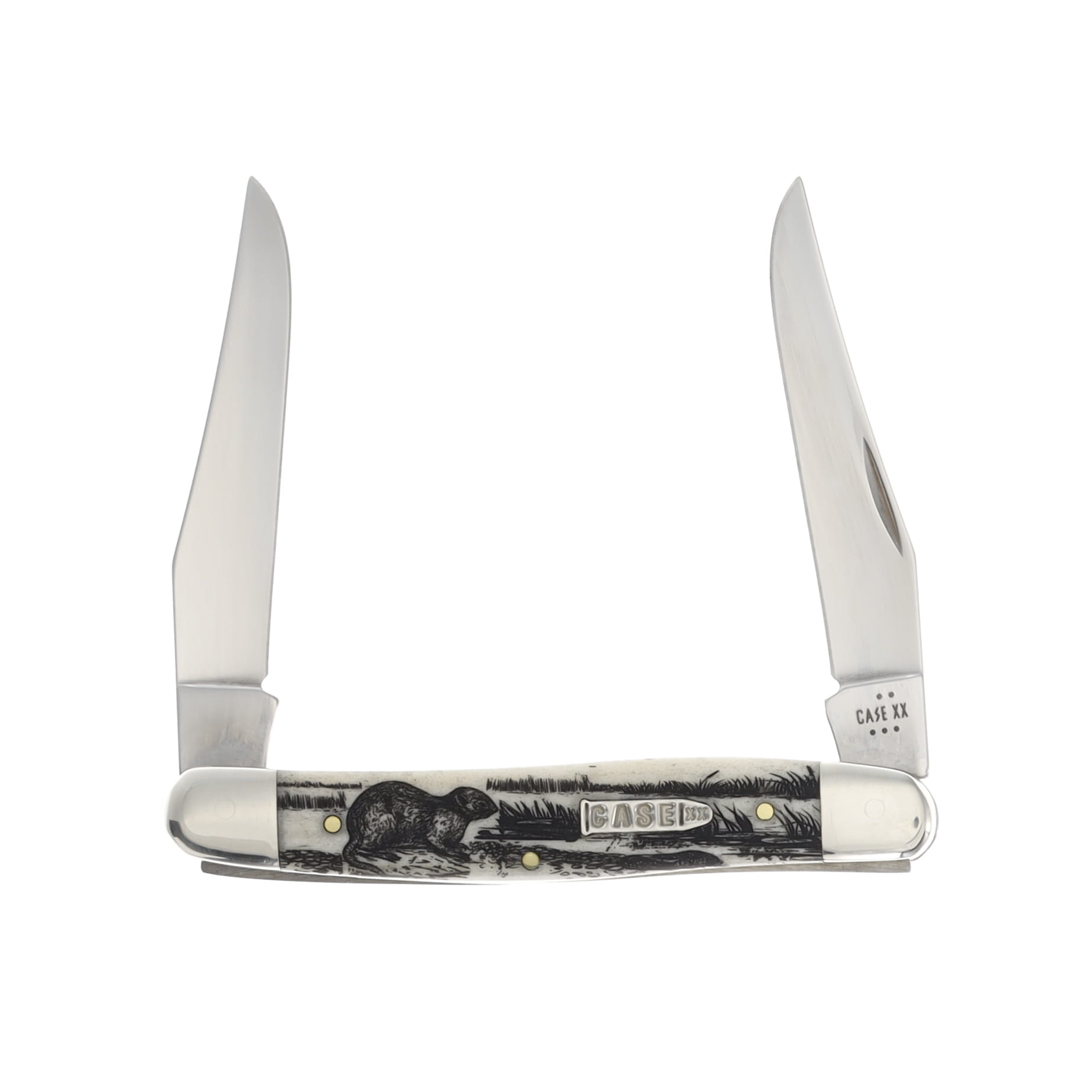 Case "Wild Muskrat" Smooth Natural Bone Muskrat Bullet Shield CA12512MRAT View 1