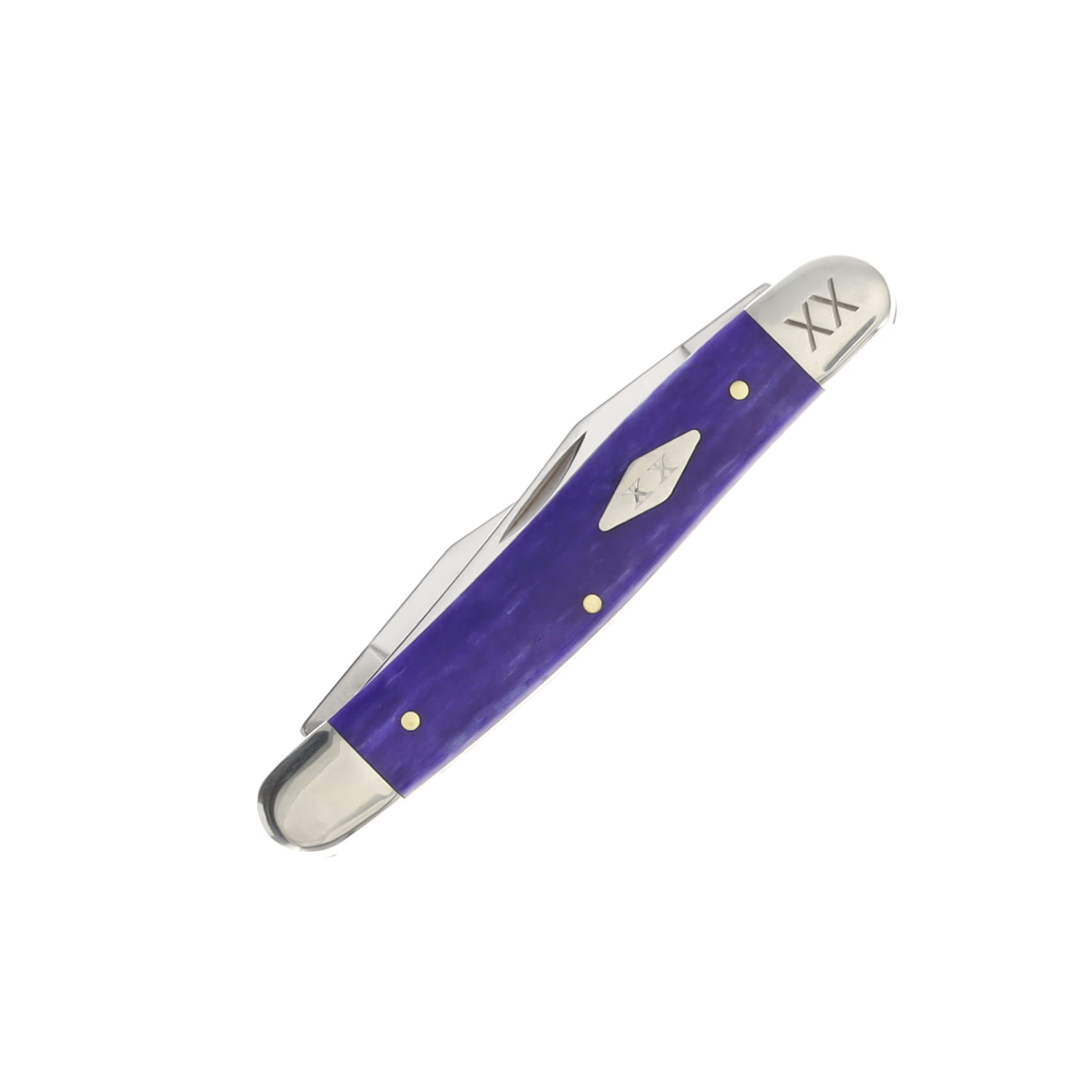 Case XX Ultraviolet Bone Muskrat Folding Knife Diamond Shield/XX Bolsters CA12506 View 3