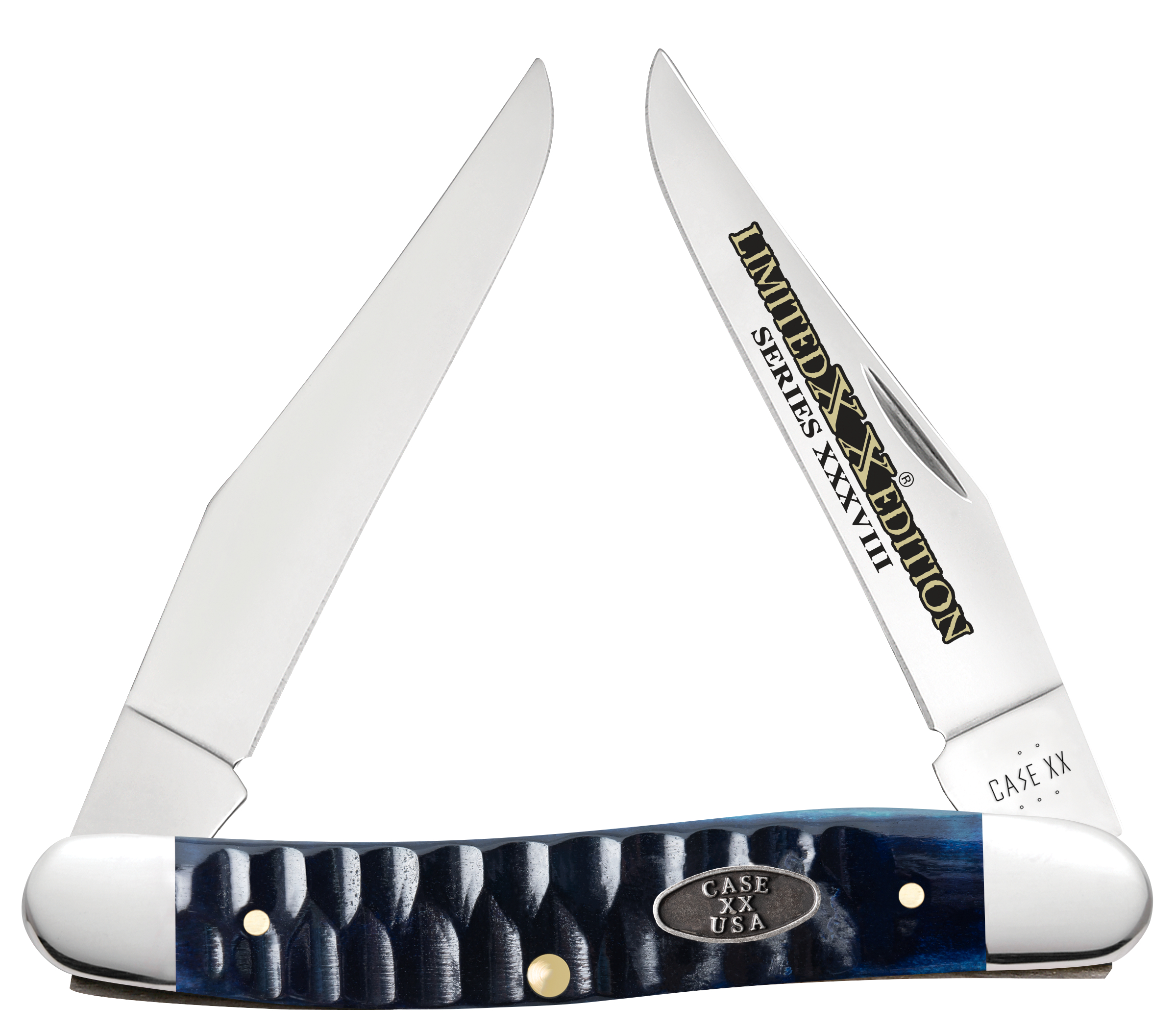 Case XX Gator Jig Ocean Blue Bone Muskrat Limited Edition Folding Knife CA53985 View 1