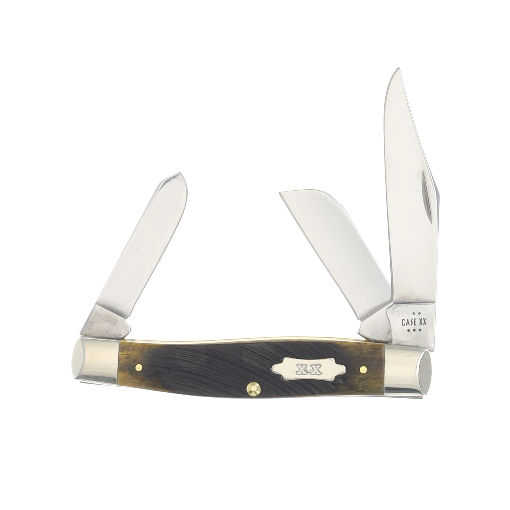 Case XX Olive Green Sawcut Jigged Bone Large Stockman Folding Knife CA39232 View 1