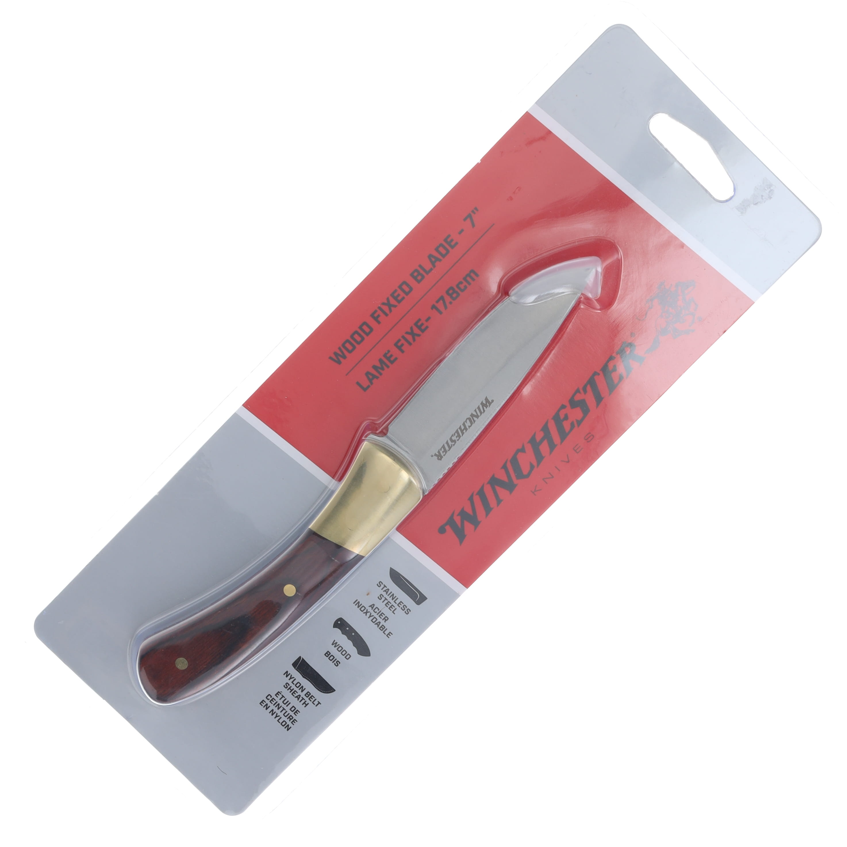 Winchester Classic Small Wood Fixed Blade Knife 3in Satin Drop Point WN6220015W View 5