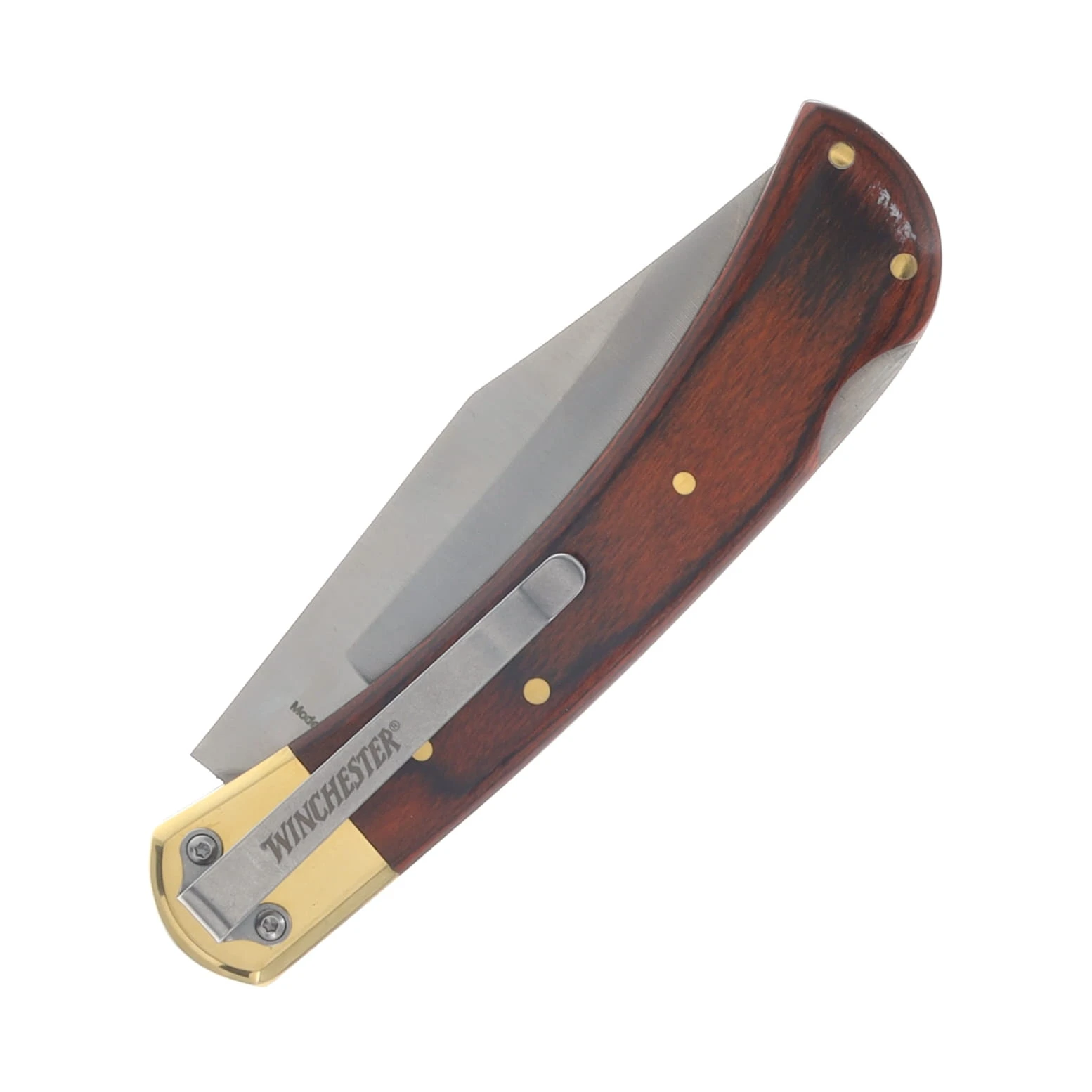 Winchester Large Lockback Folding Knife Brown Wood WN6220020W View 6