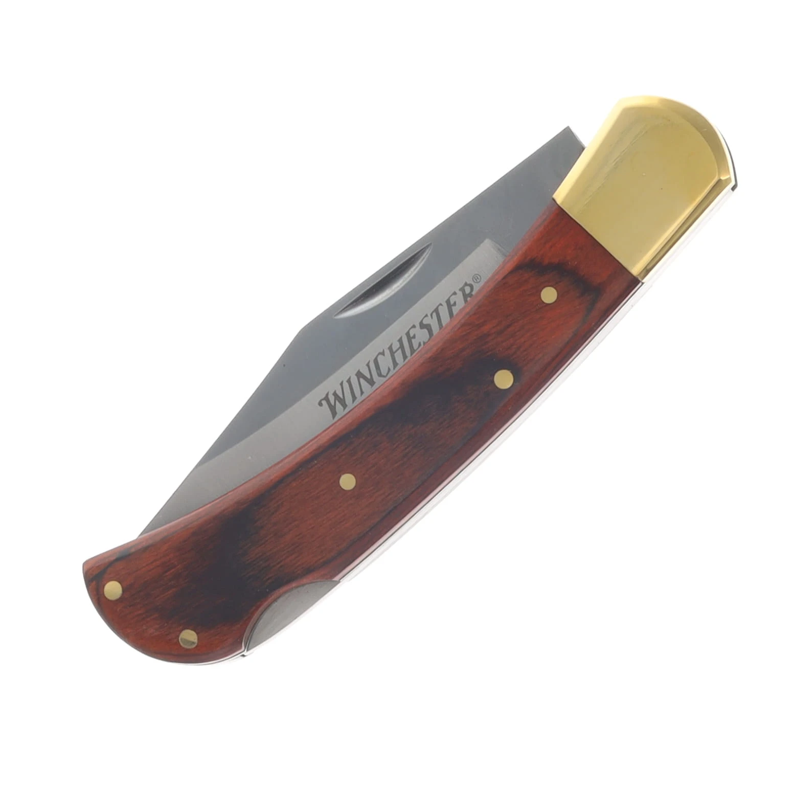 Winchester Large Lockback Folding Knife Brown Wood WN6220020W View 5