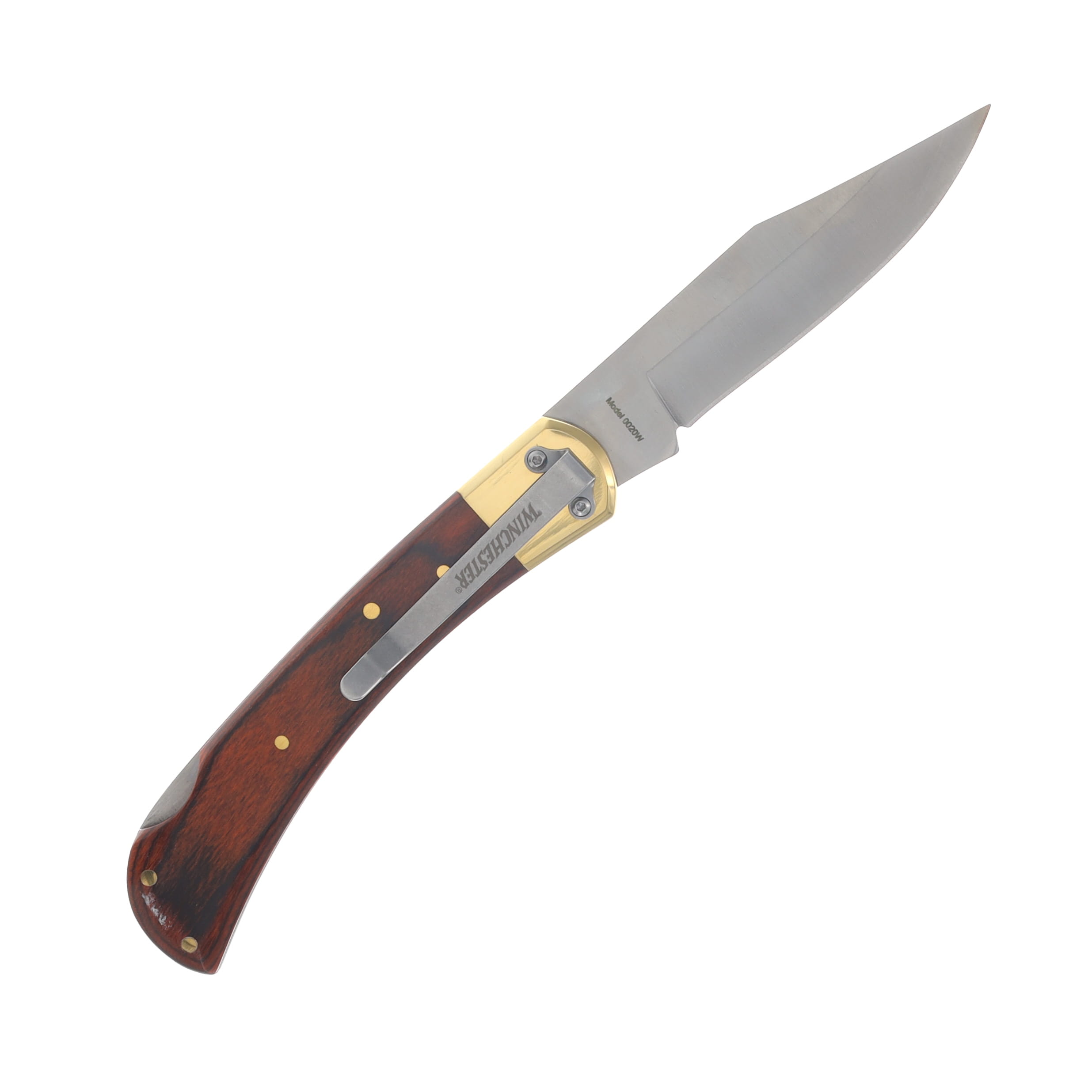Winchester Large Lockback Folding Knife Brown Wood WN6220020W View 2