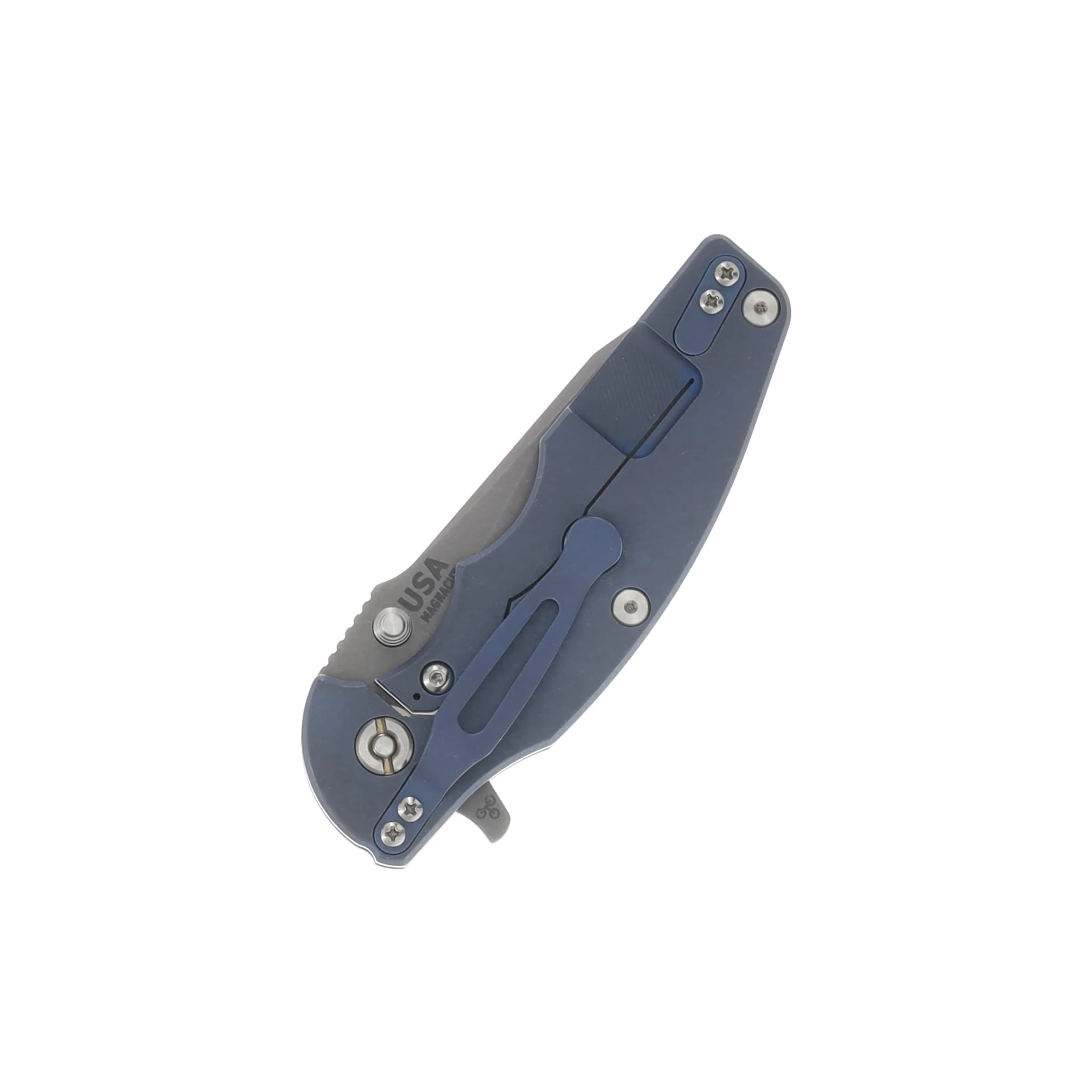 Hinderer Jurassic Battle Blue – Black 3.37in Plain Working Drop Point KJURSLTWBBLBL View 2