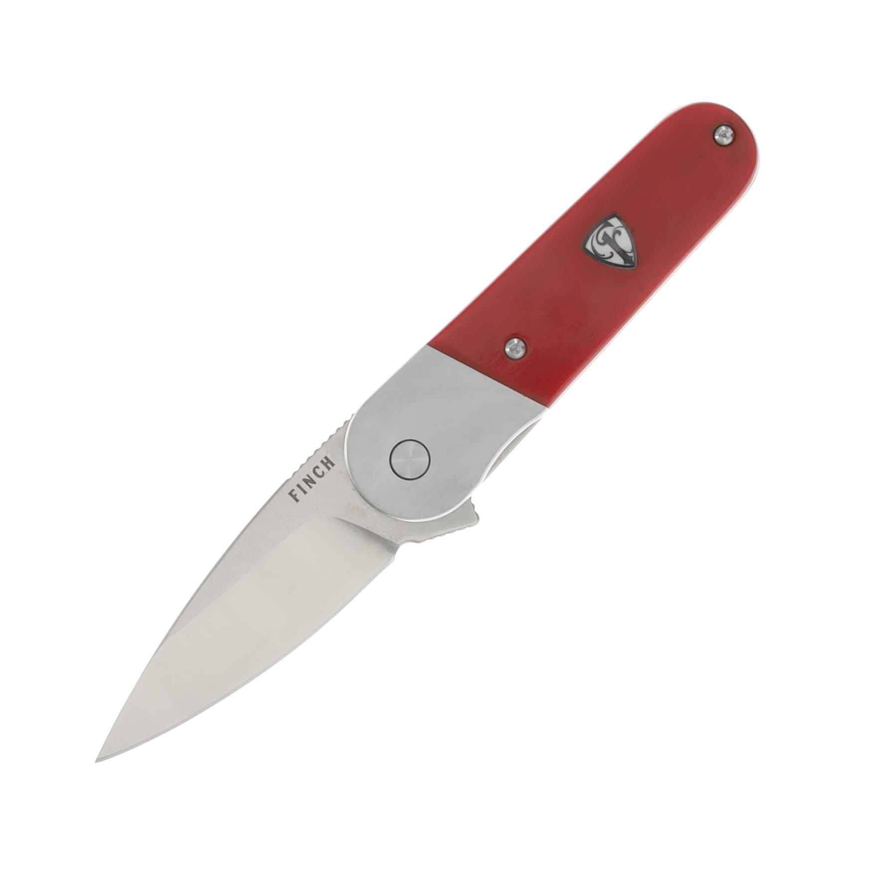 Finch Knives Cherry Bomb Folding Knife Fire Red Bone View 1