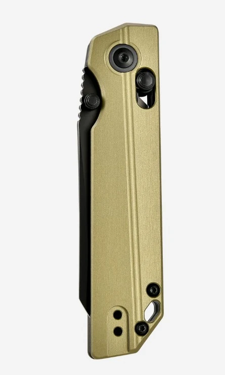 OKNIFE XEN Folding Rail Knife OG OAL Aluminum Handle Nitro-V DLC Sheepsfoot Blade XENOG View 3