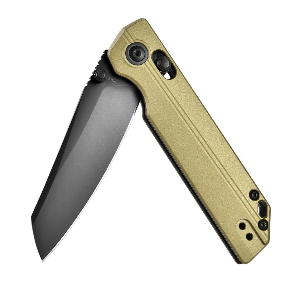 OKNIFE XEN Folding Rail Knife OG OAL Aluminum Handle Nitro-V DLC Sheepsfoot Blade XENOG View 2