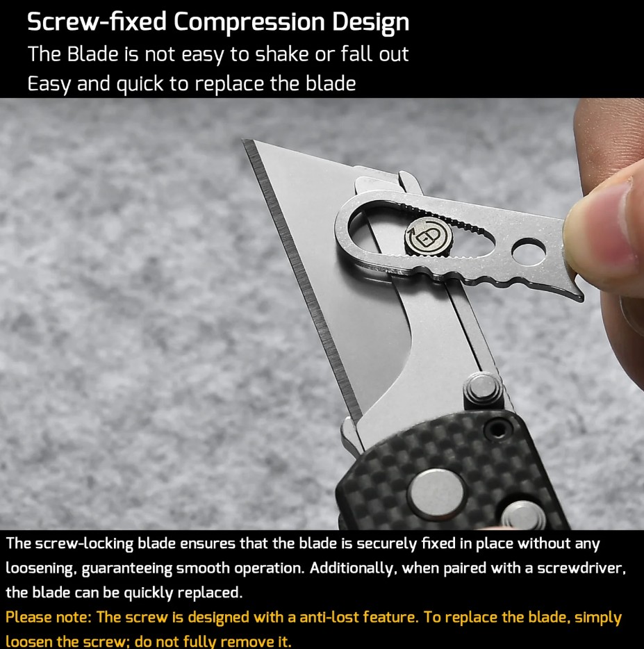 OKNIFE U1 Pro Multitool Folding Utility Knife With Screwdriver Carbon Fiber Overlay Handle U1PROCFO View 3