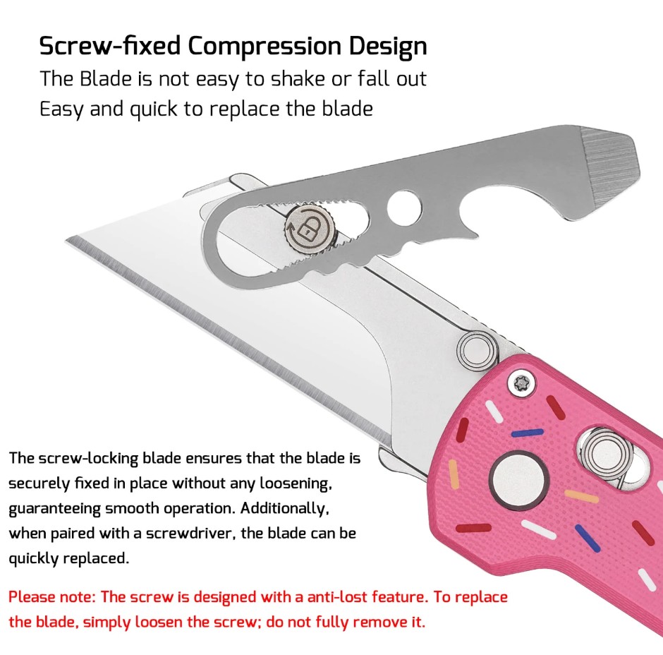 OKNIFE U1 Pro Multitool Folding Utility Knife With Screwdriver Doughnut G10 Handle U1PRODOUGHNUT View 3