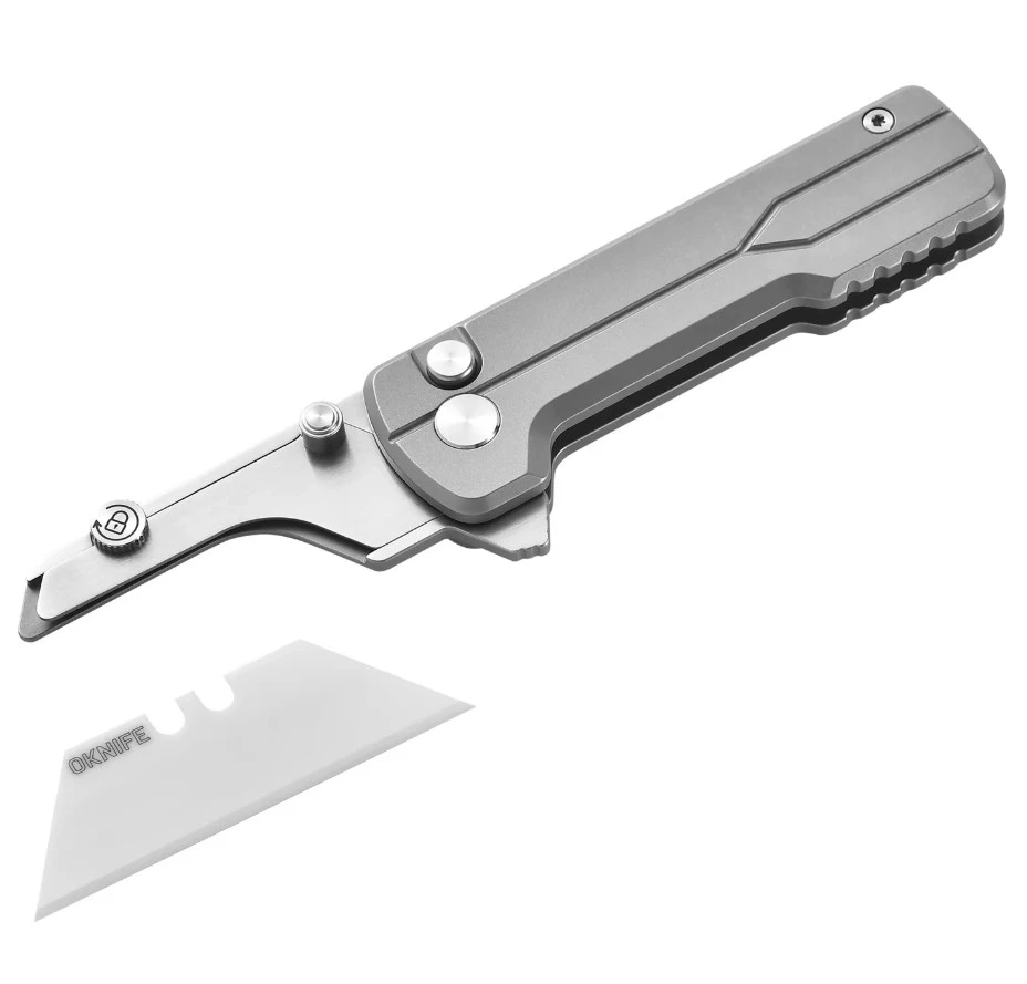 OKNIFE U1 Ultra Folding Utility Knife Titanium Alloy Handle U1ULTRATITANIUM View 6