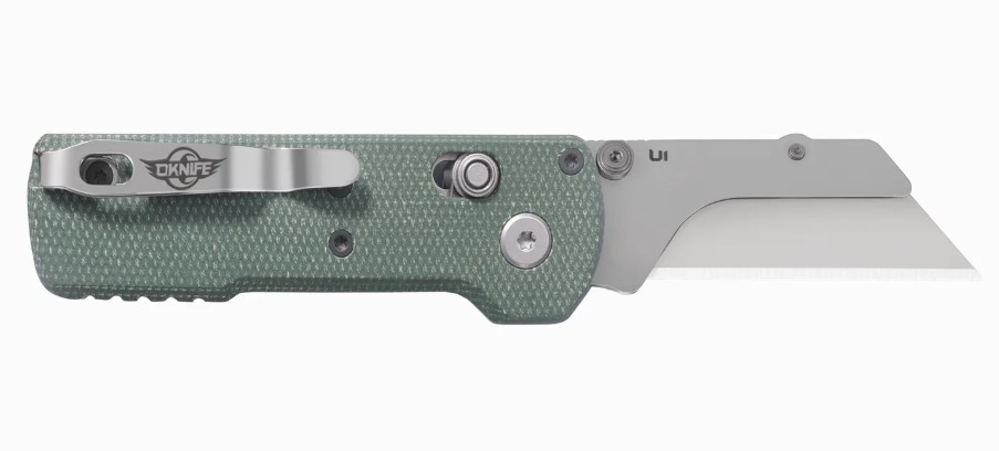 OKNIFE U1 Folding Utility Knife Green Micarta Handle U1GR View 2