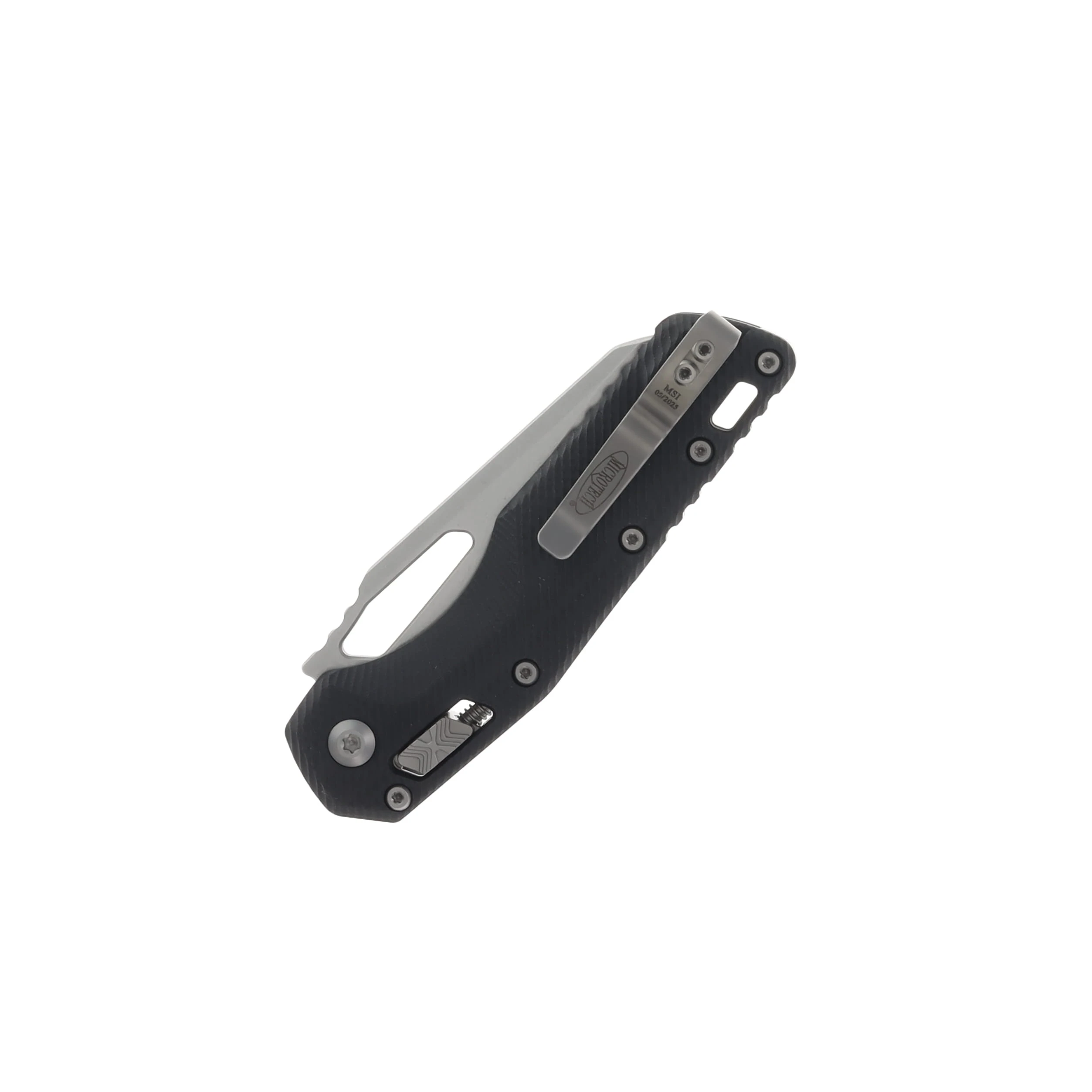 Microtech MSI S/E Fluted G-10 Black Stonewash Partial Serrated MT21011FLGTBK View 4