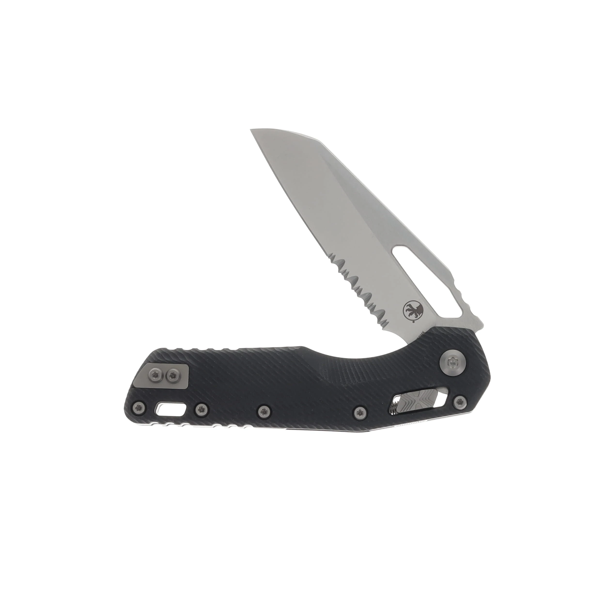 Microtech MSI S/E Fluted G-10 Black Stonewash Partial Serrated MT21011FLGTBK View 3
