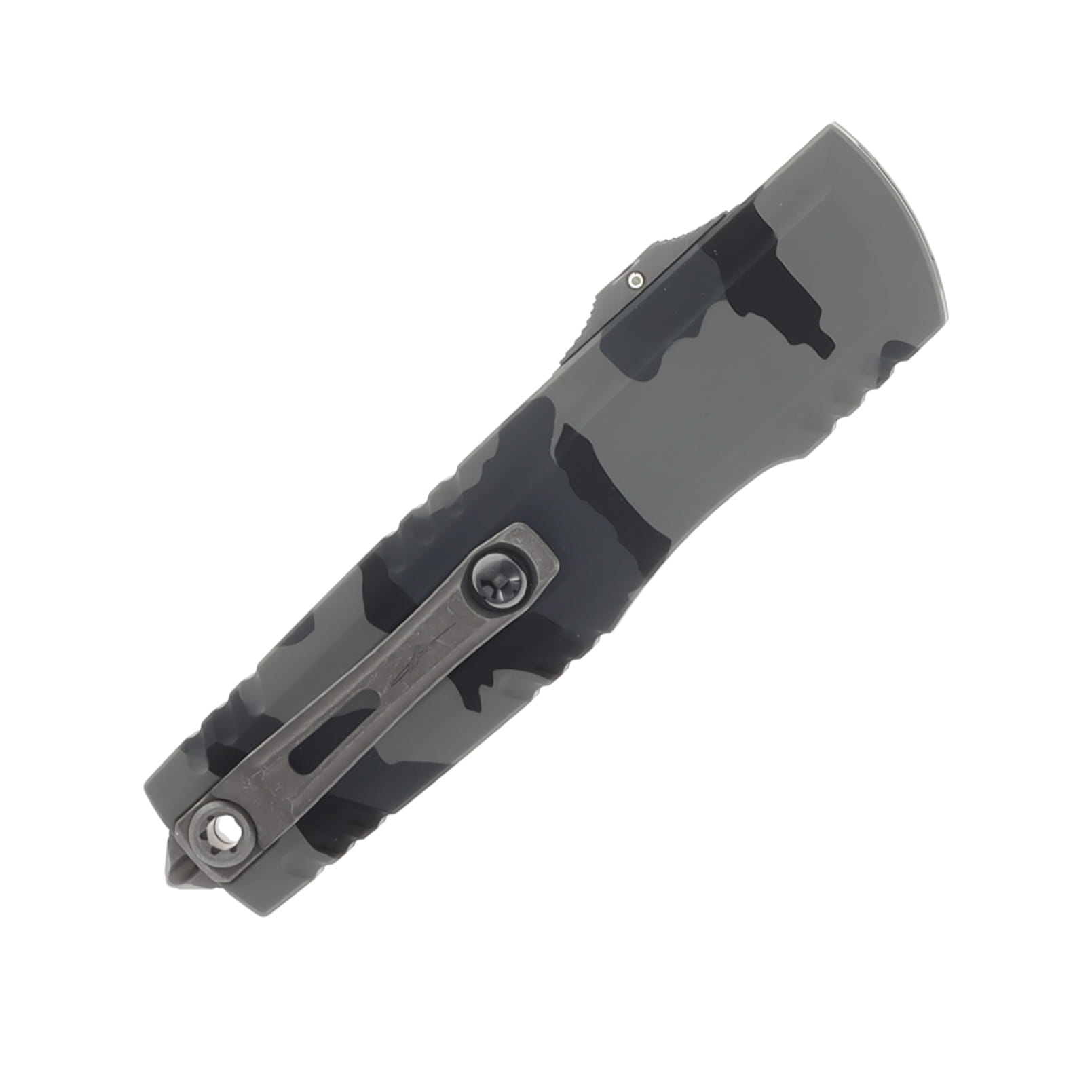 Microtech Luminary Signature Series OTF Automatic Knife Urban Camo Serrated Dagger AUMT12703UCS View 3