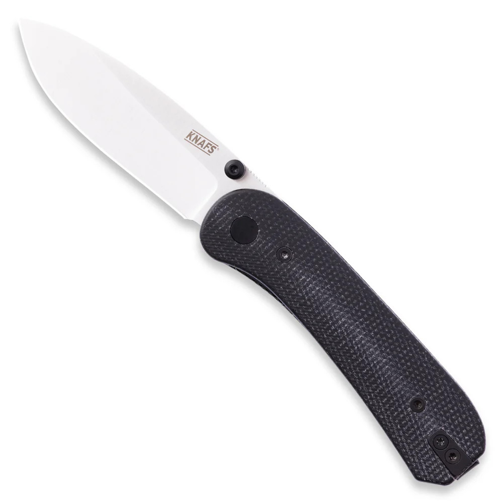 Knafs Lander 1 Folding Knife Black Micarta 2.75in Satin Drop Point KNAFS00532 View 1