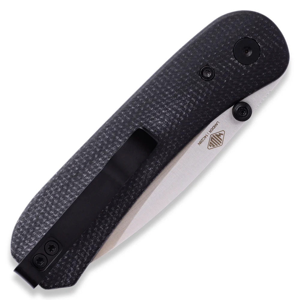 Knafs Lander 1 Folding Knife Black Micarta 2.75in Satin Drop Point KNAFS00532 View 2