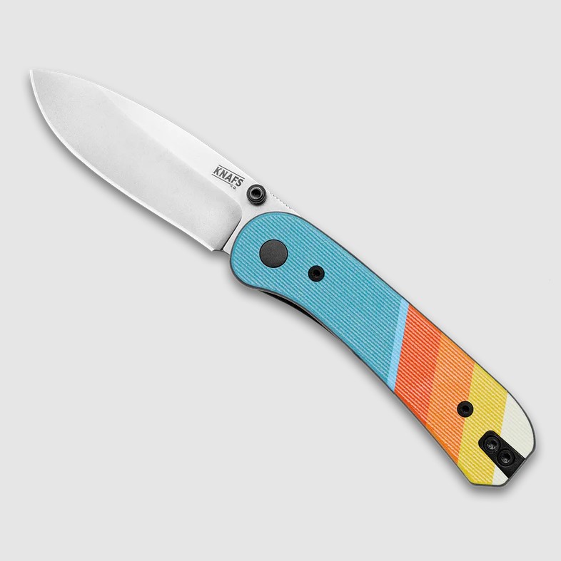 Knafs Lander 1 Folding Knife Stonewash D2/Good Vibes G-10 Pre-Built KNAFS00259 View 1
