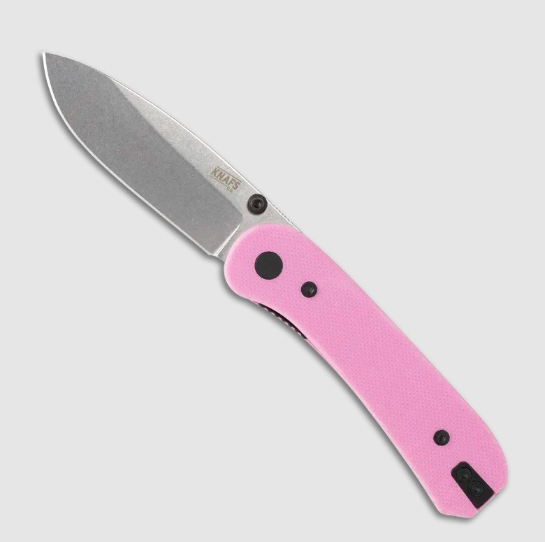 Knafs Lander 1 Folding Knife Stonewash D2/Pink G-10 KNAFS00188 View 1