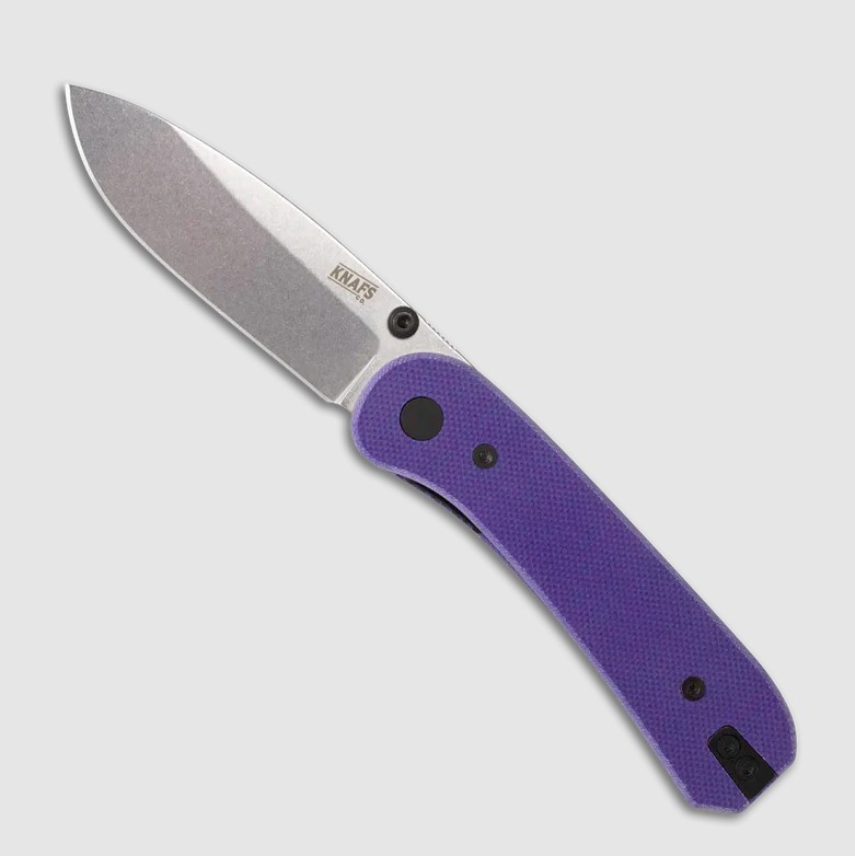Knafs Lander 1 Folding Knife Stonewash D2/Purple G-10 KNAFS00381 View 1