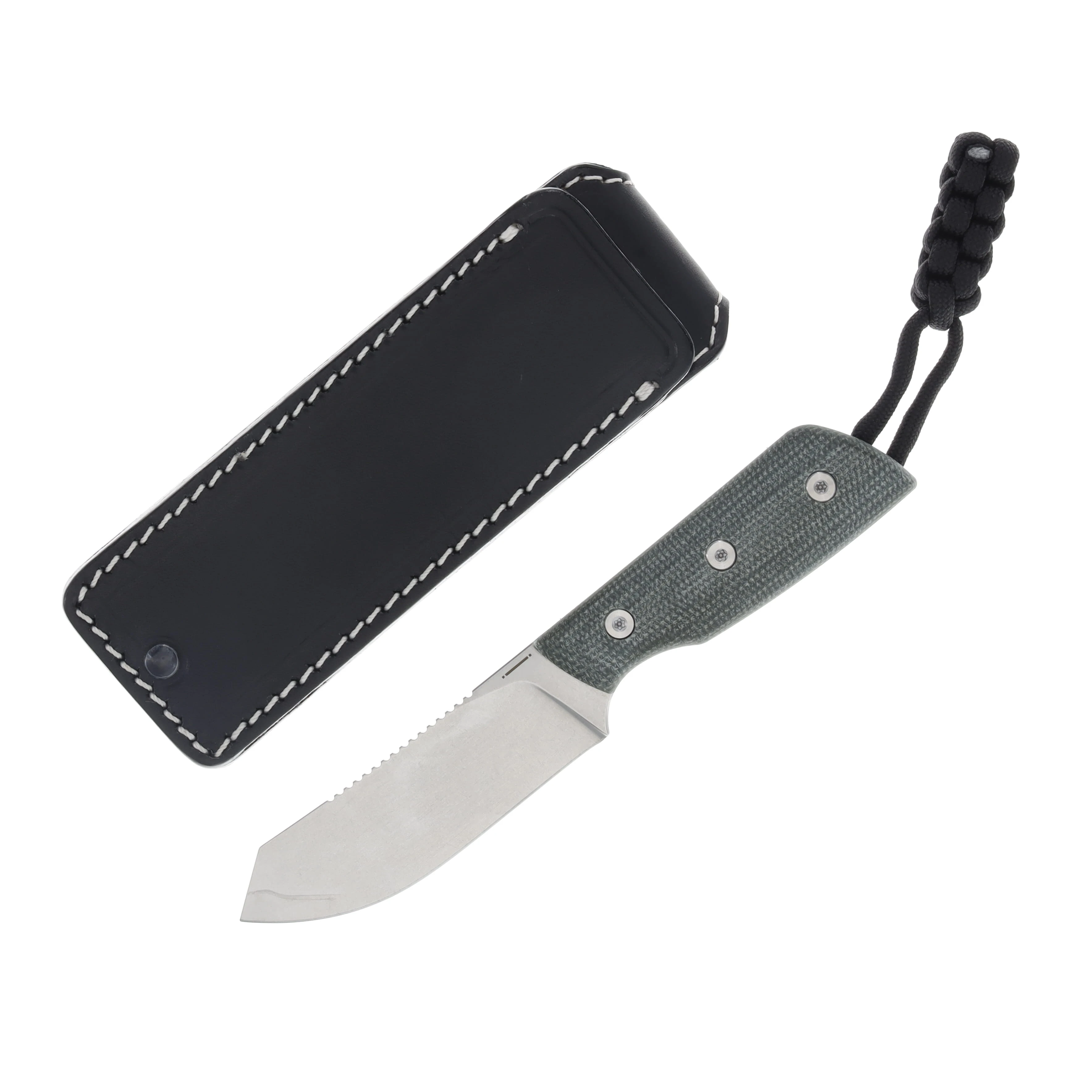 Straight Line EDC DIGGER Green Canvas Micarta Handle 14C28N-SW Blade SLDG-GC View 1