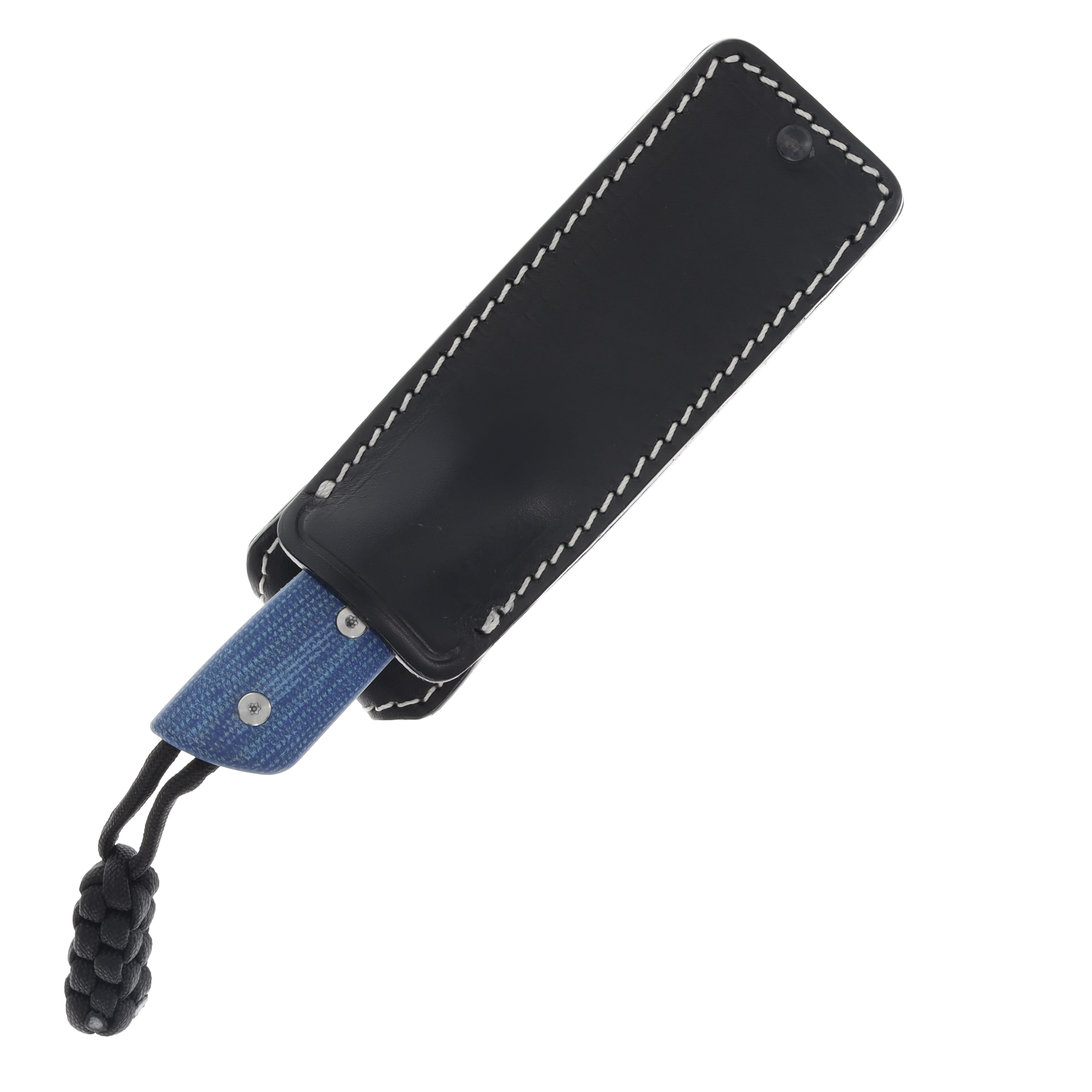 Straight Line EDC DIGGER Blue Canvas Micarta Handle 14C28N-SW Blade SLDG-BC View 3