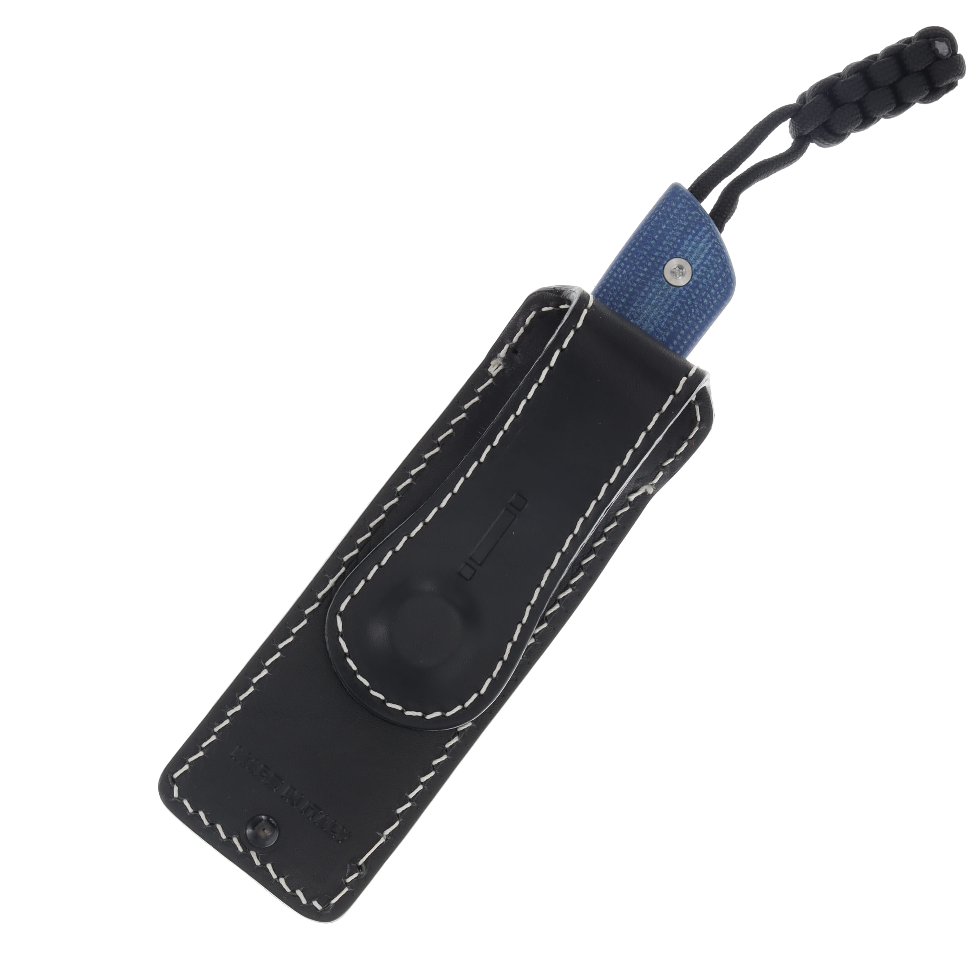 Straight Line EDC DIGGER Blue Canvas Micarta Handle 14C28N-SW Blade SLDG-BC View 4