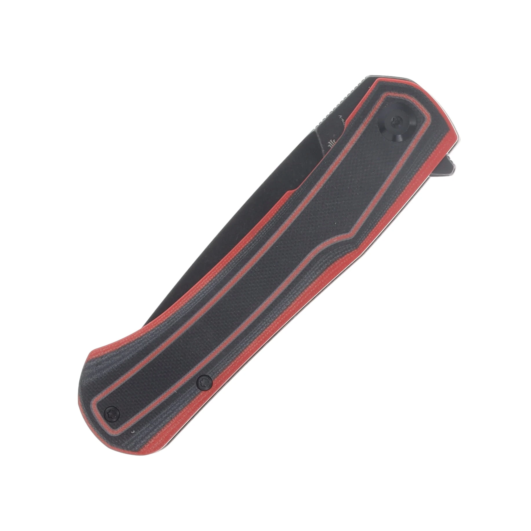 Tenable Kratos Linerlock Folding Knife Blackwash Nitro-V/Red & Black G-10 T1024A1 View 5