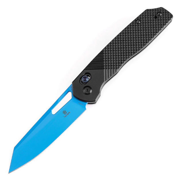 Tenable Knives Shard Folding Knife 3.47 Inch Plain Blue Reverse Tanto T1006V2 View 1