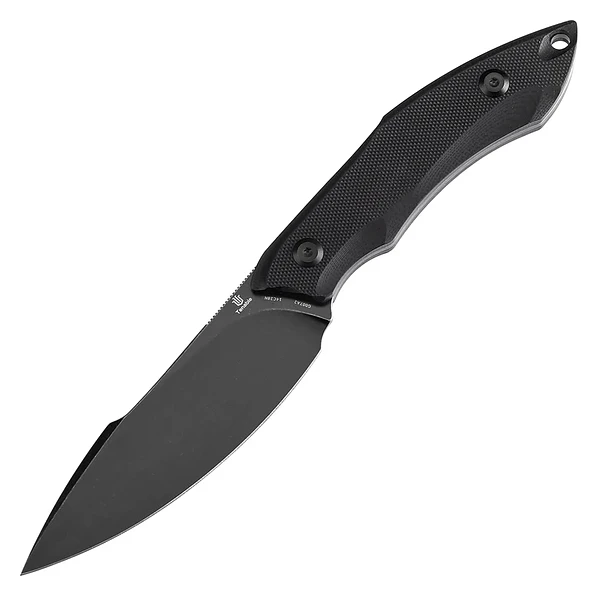Tenable Knives Luccio Fixed Blade Knife 3.81in Plain Blackwash Harpoon G007A2 View 1