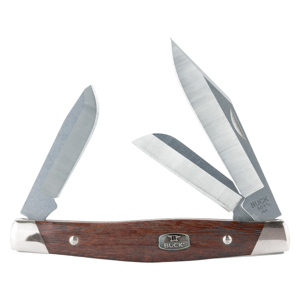 BUCK 301 STOCKMAN GRANADILLO WOOD HDL NS BOLSTER 420HC BLD FOLDING BU14450 View 1