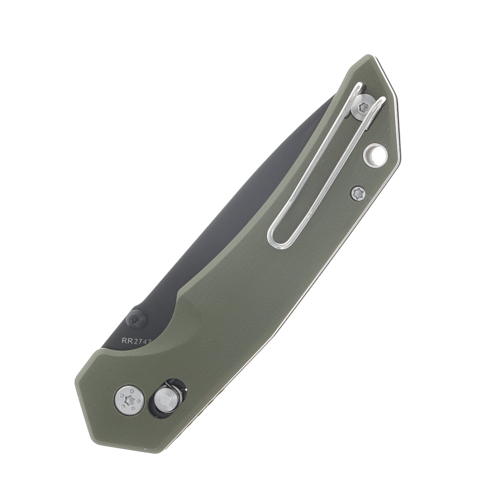 Rough Rider Green G-10 Slidelock Folder 3.25in Black Drop Point Blade RR2747 View 5