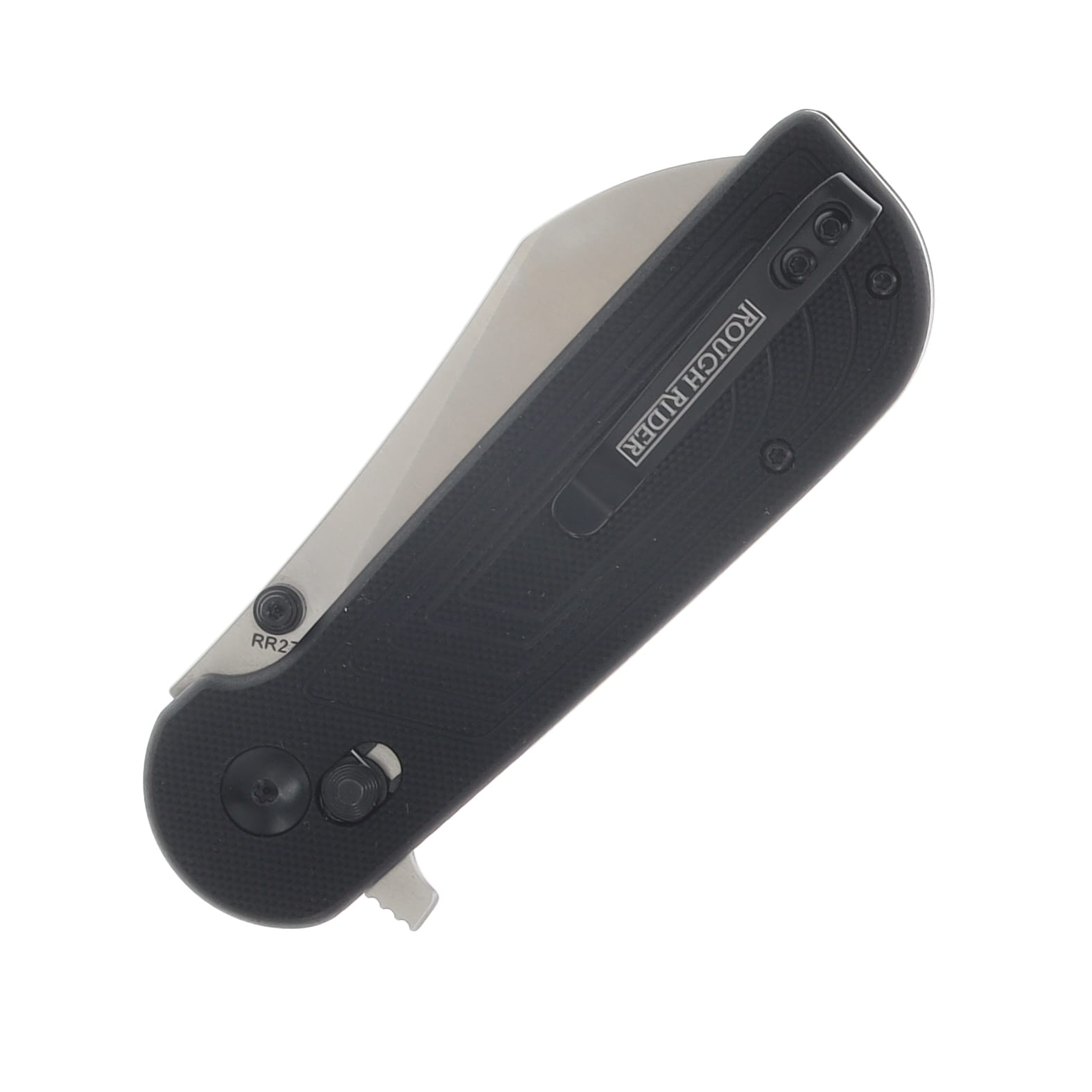 Rough Rider Slide Lock Black G-10 Folder Blue Pivot Ring 3in Satin Sheepsfoot Blade RR2751 View 5