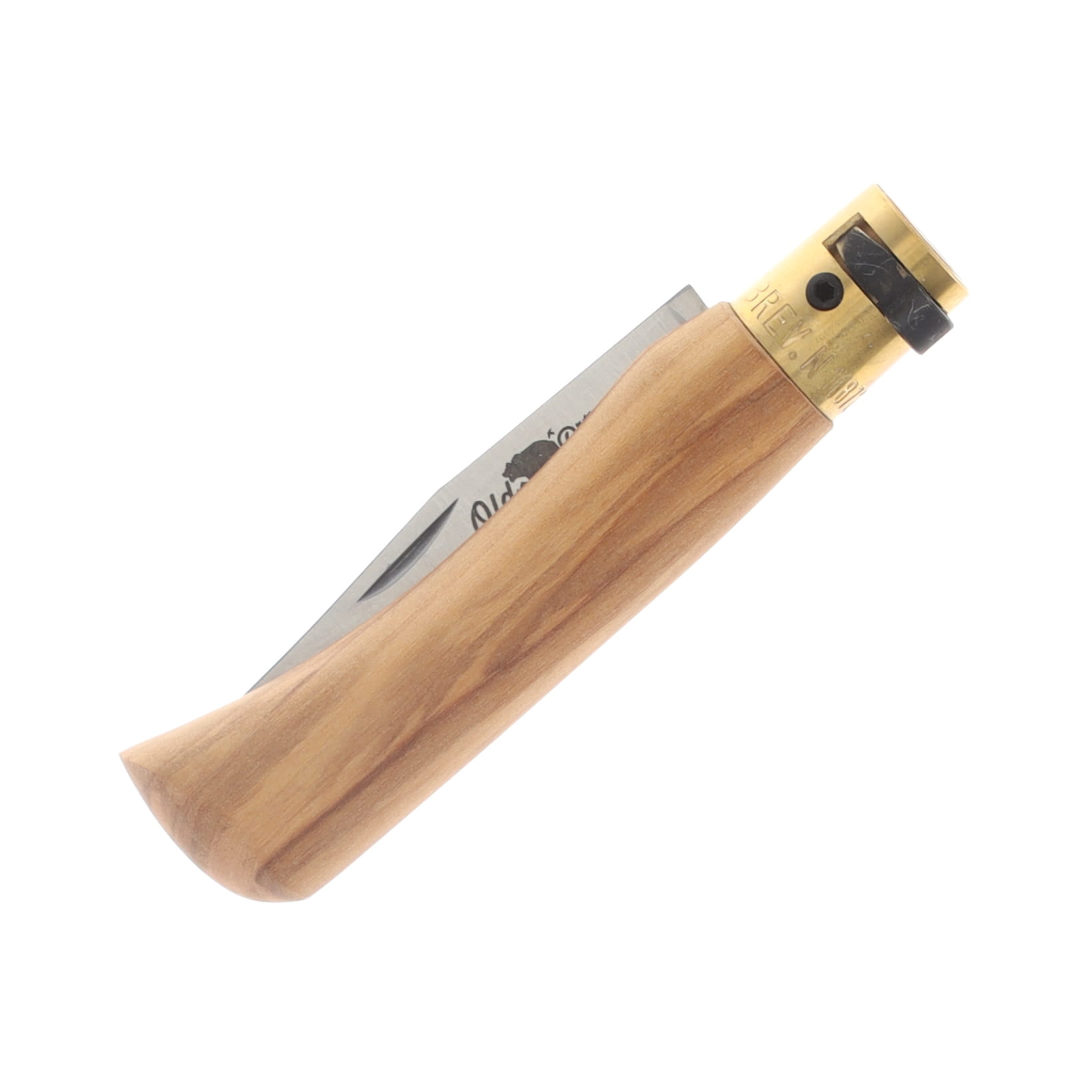 Antonini Knives Old Bear Classical Small Folding Knife Olive Wood Satin Clip Point 9307/17_LU View 5