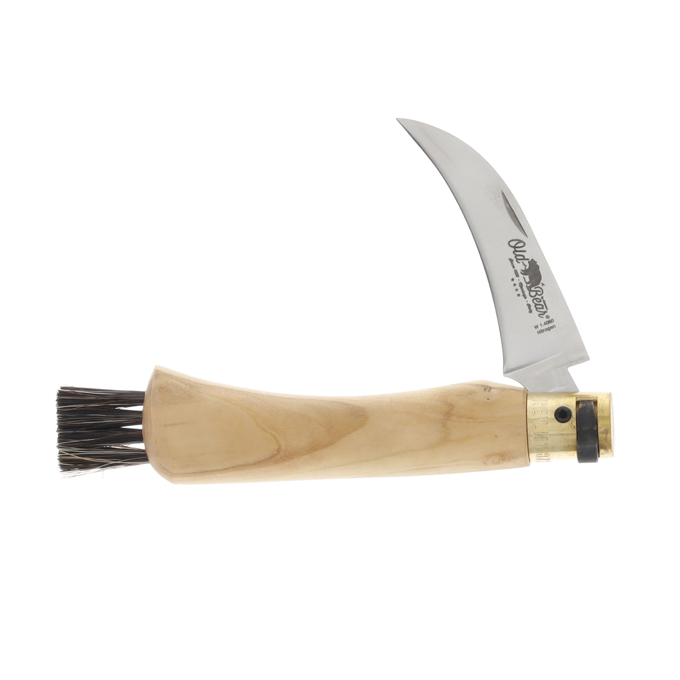 Antonini Knives Old Bear Mushroom Folding Knife Olive Wood Satin Blade 9387/19_LU View 3