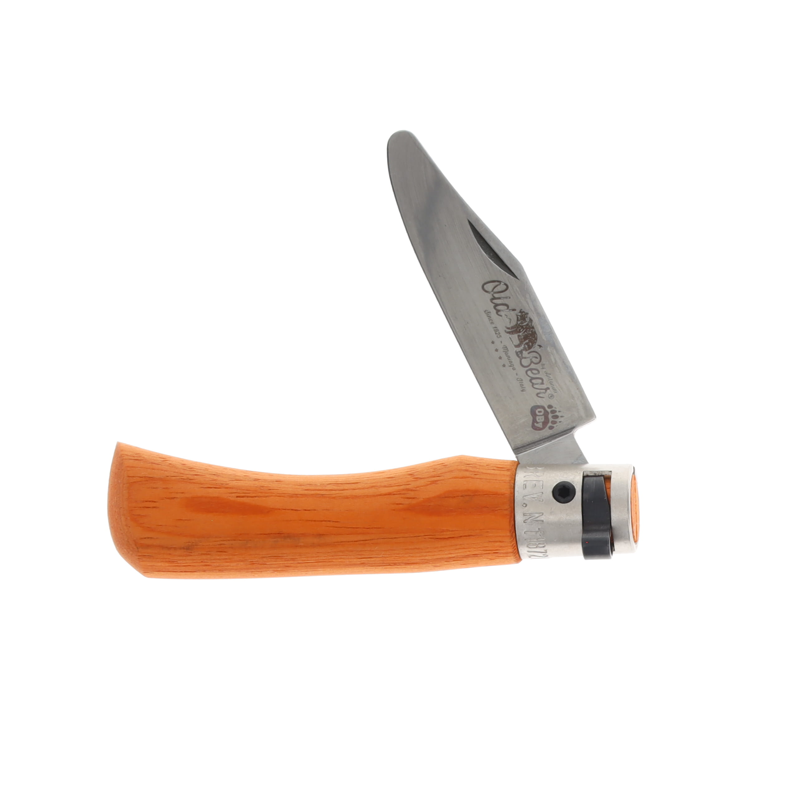 Antonini Knives Old Bear OBY Babies Orange Wood Folding Knife Clip Point 9351/15_MOK View 3