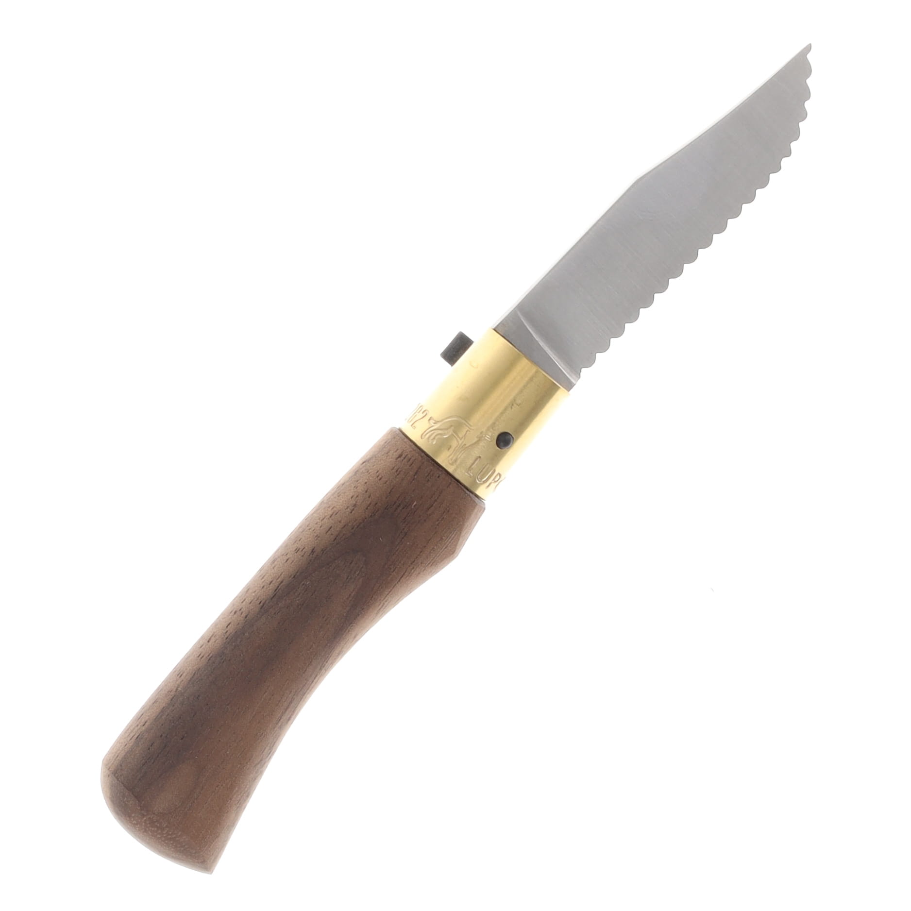 Antonini Knives Old Bear Classical XS  Folding Knife Walnut Handle Serrated 2.36In. Stainless Steel Clip Point Blade 9337/15_LN View 2