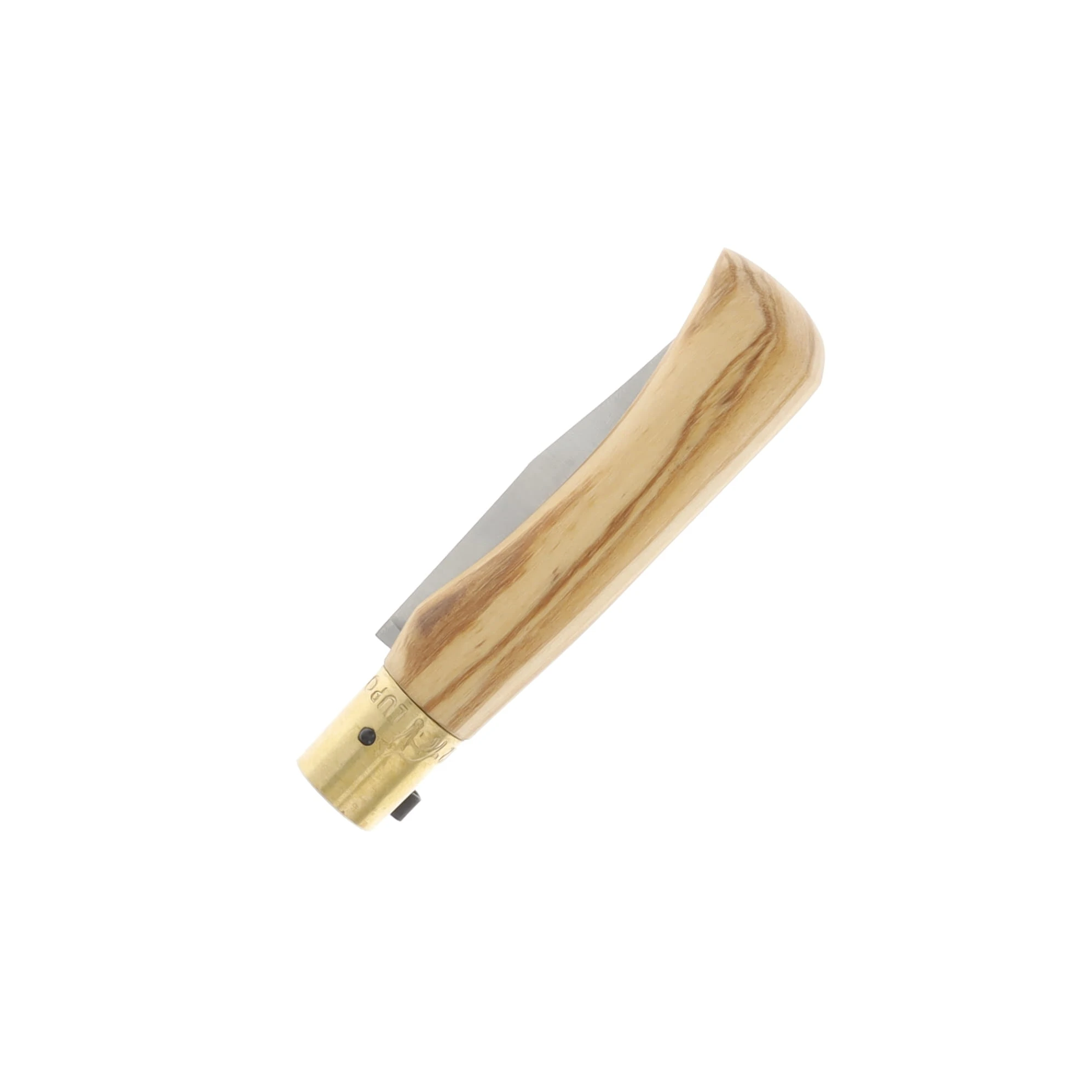Antonini Knives Old Bear Ring Lock Folding Knife Wavy Serrated Olive Wood Small 9337/17_LU View 3