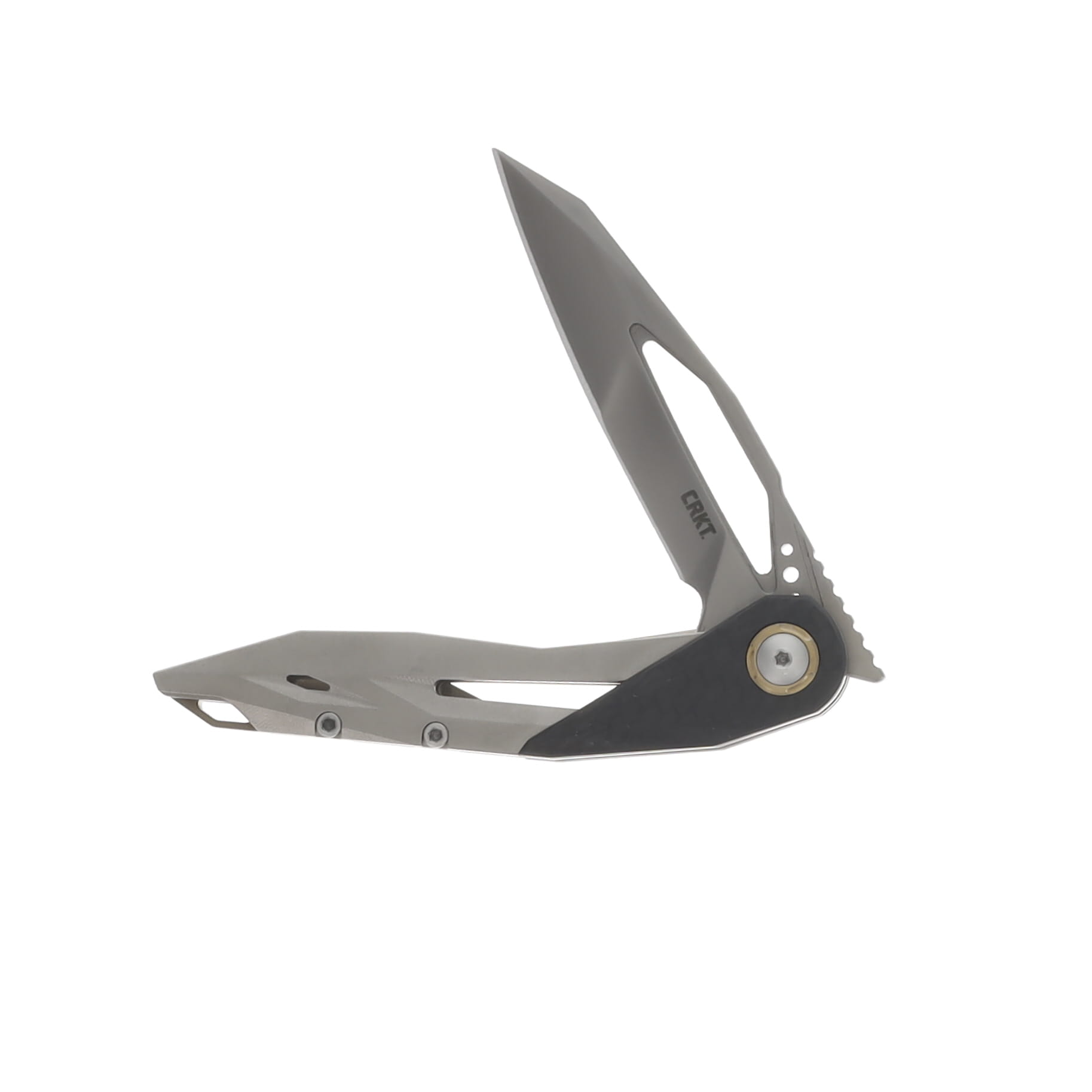 CRKT Nucleus Gray – Plain 3.23 Inch Plain Bead Blast Wharncliffe CR5703 View 3