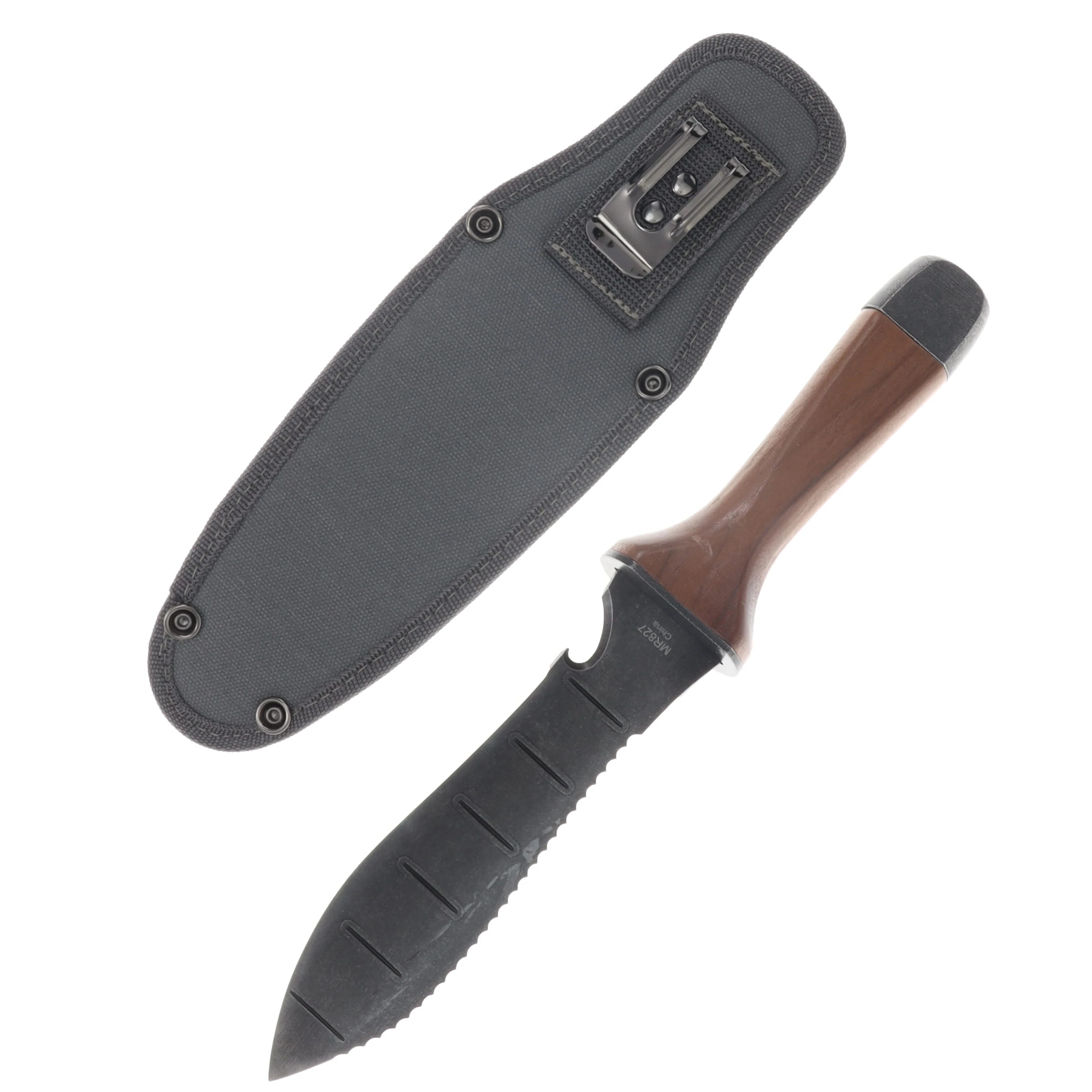 Marble's Walnut Handle Hori Hori Fixed Blade SS Pommel Hammer W/Sheath MR827 View 2