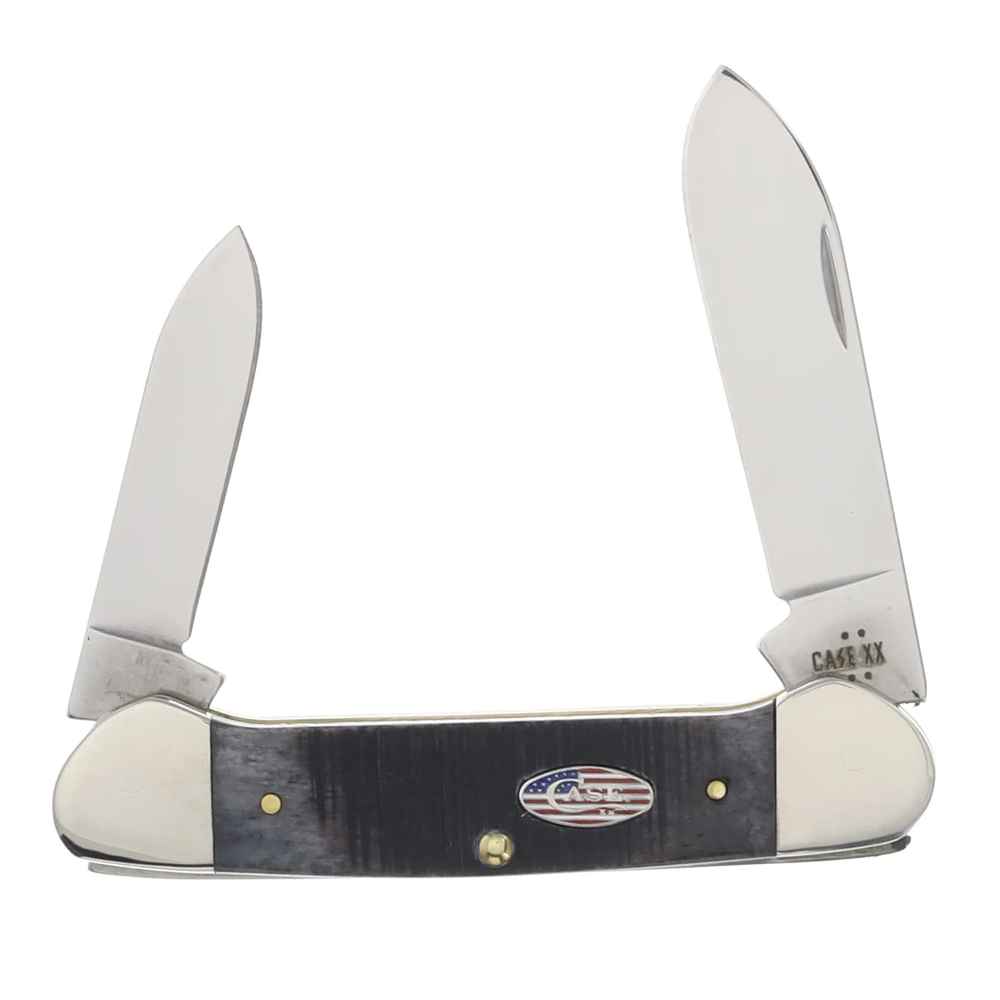 Case XX Gray Sawcut Jigged Bone Canoe Folding Knife CA53065 View 1