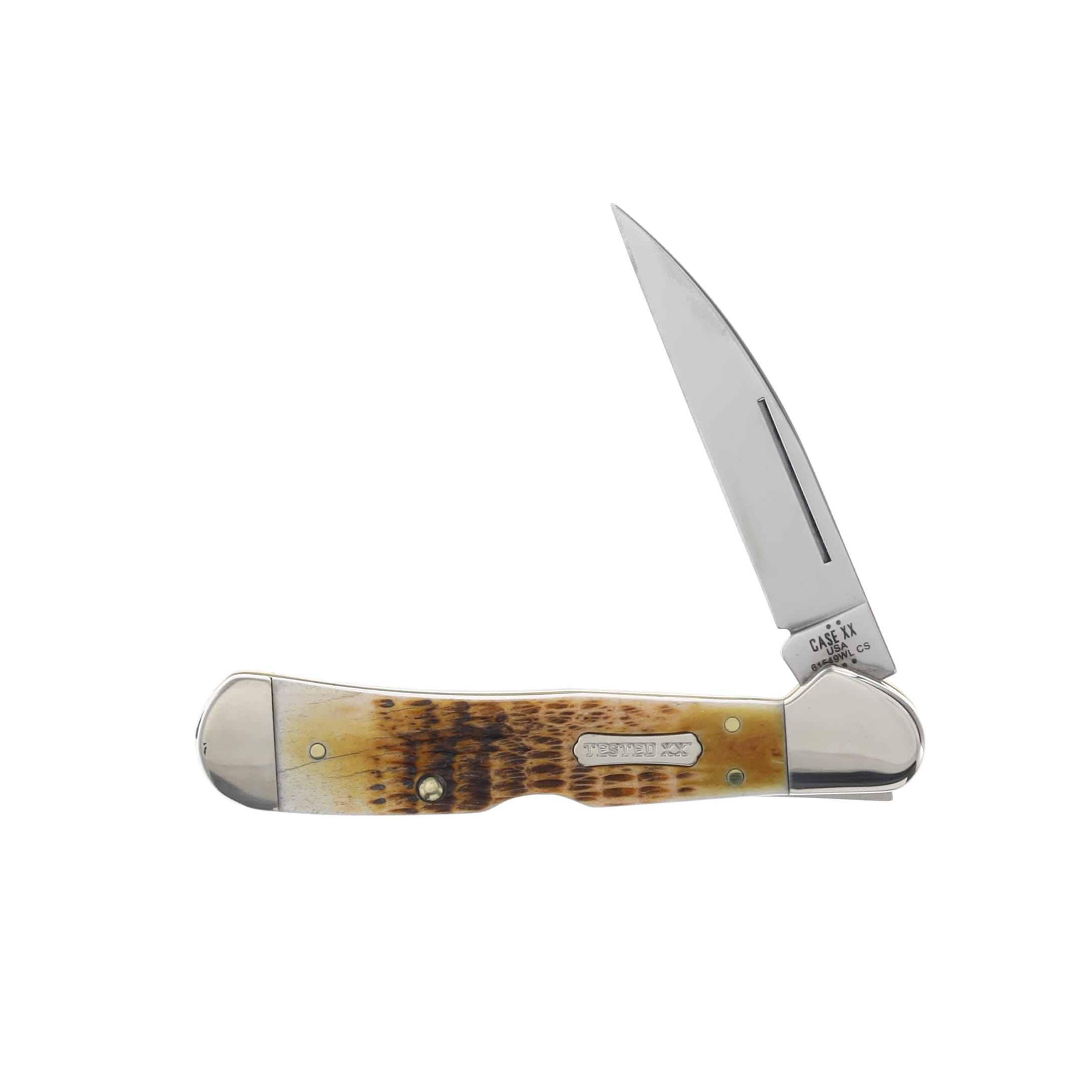 Case XX Burnt Amber Bone Rogers Jigged Bone CopperLock Folding