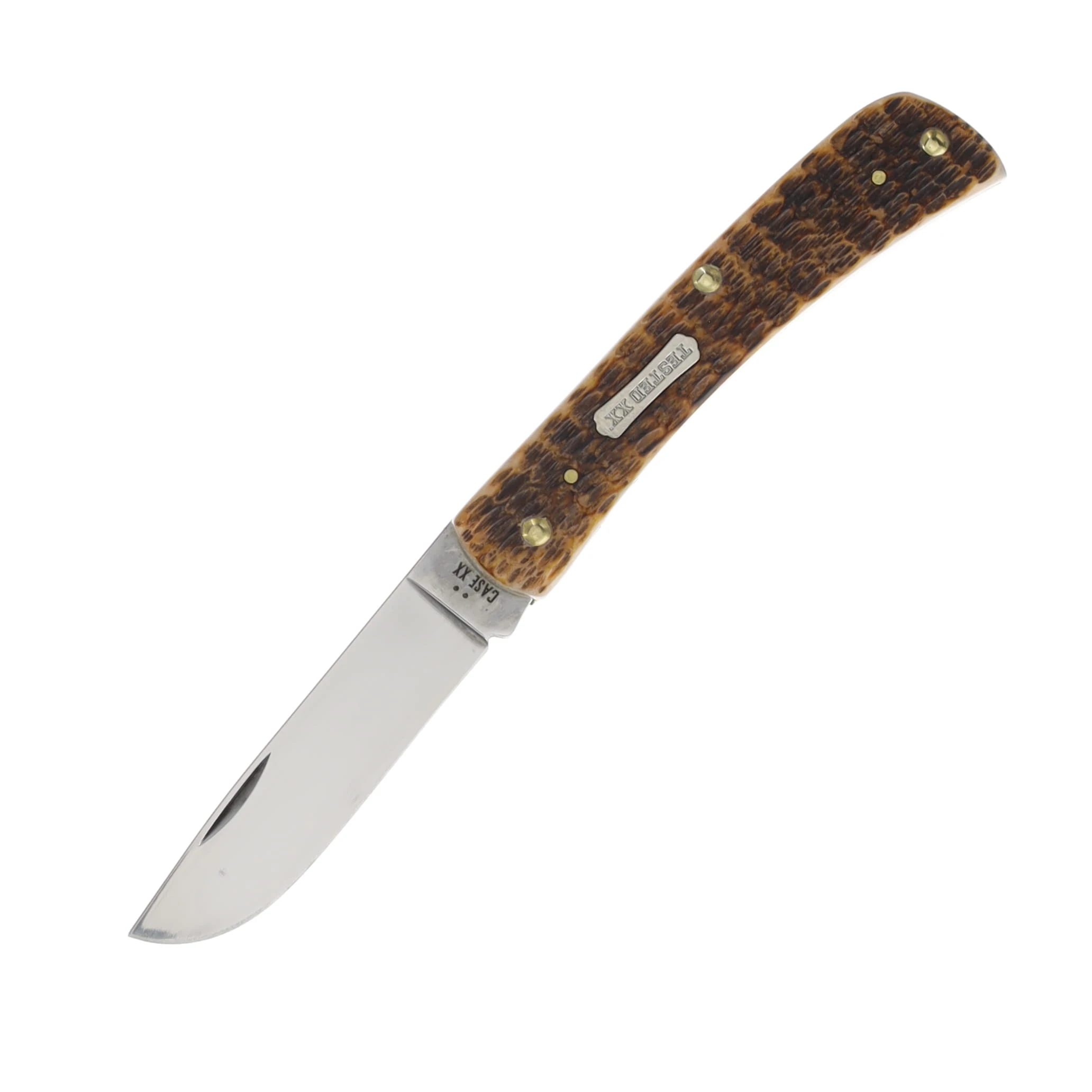 Case XX Burnt Amber Bone Rogers Jigged Bone Sod Buster Jr Folding Knife CA51394 View 2