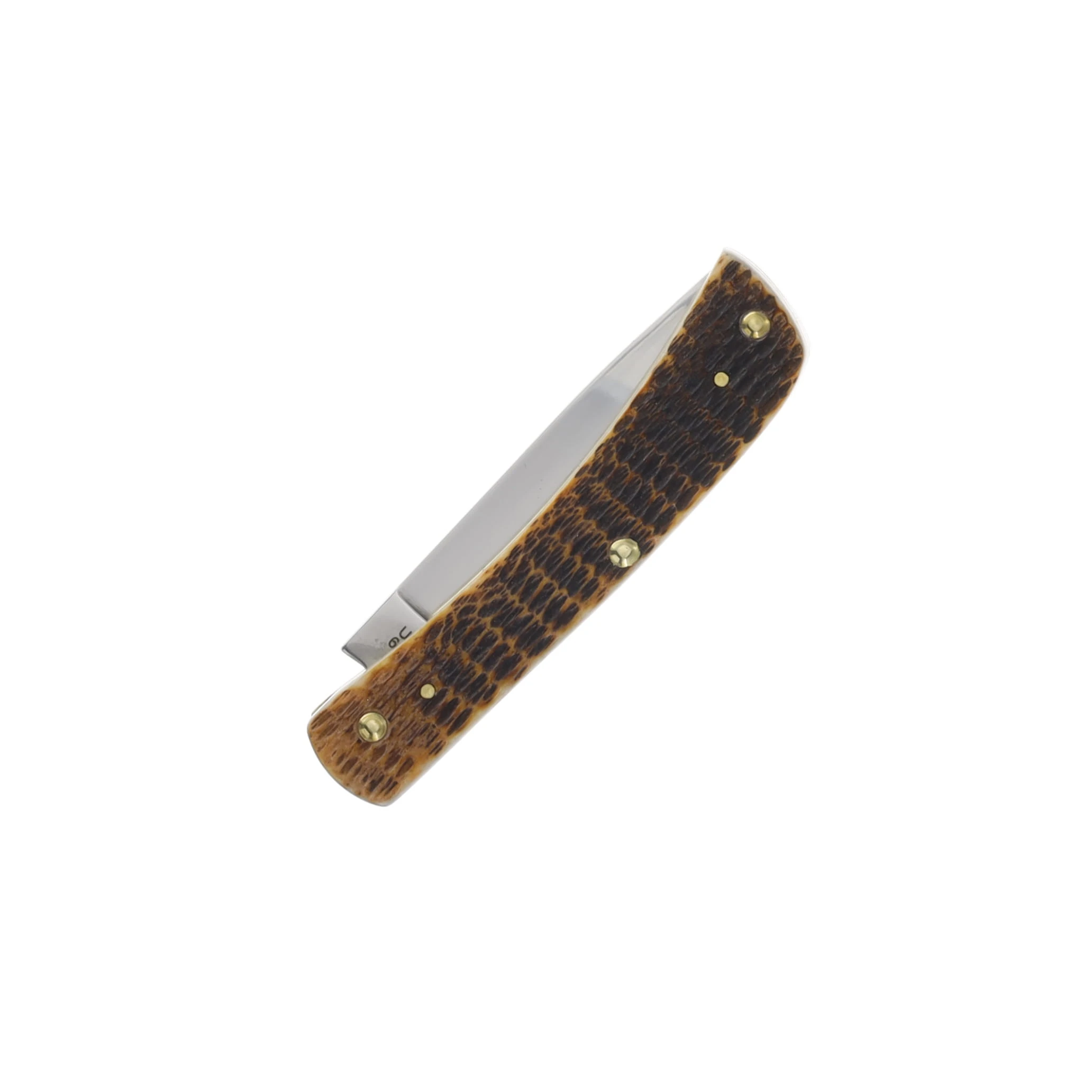 Case XX Burnt Amber Bone Rogers Jigged Bone Sod Buster Jr Folding Knife CA51394 View 4