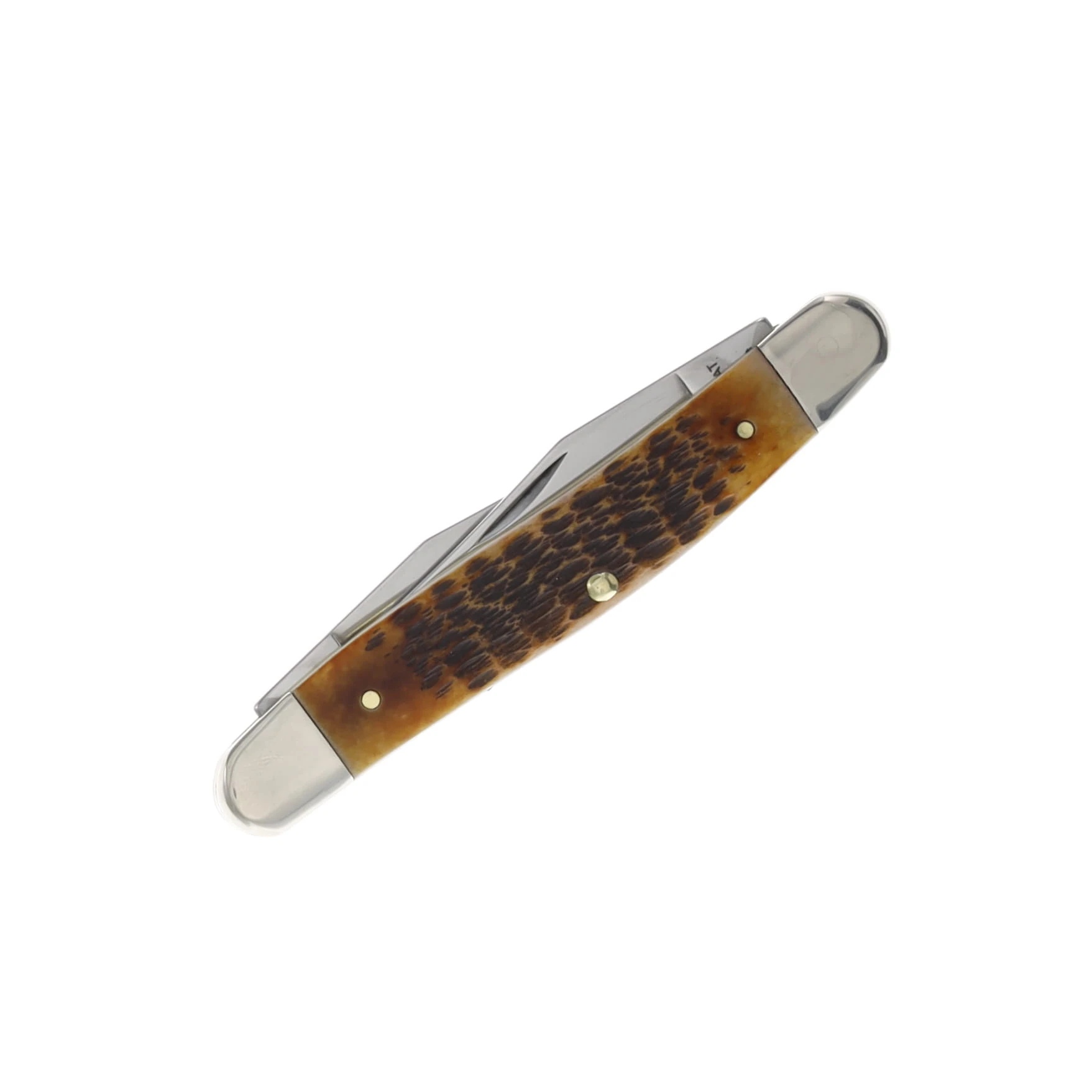Case XX Burnt Amber Bone Rogers Jigged Bone Muskrat Folding Knife CA51395 View 3